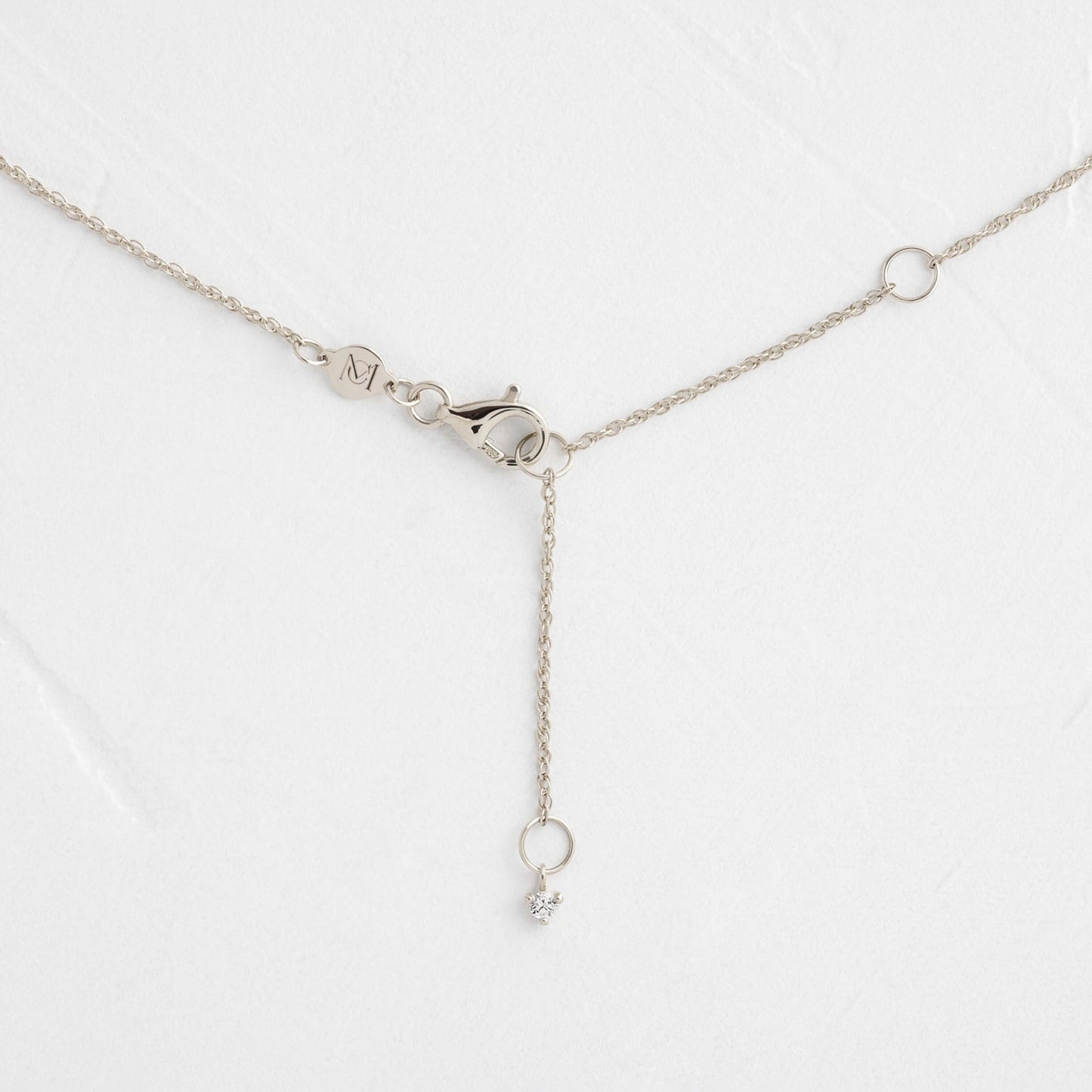 Morse Code-LOVE- 0.05 CT Baguette & Round Lab Grown Diamond NecklaceMorse Code-LOVE- 0.05 CT Baguette & Round Lab Grown Diamond Necklace - Lifestyle