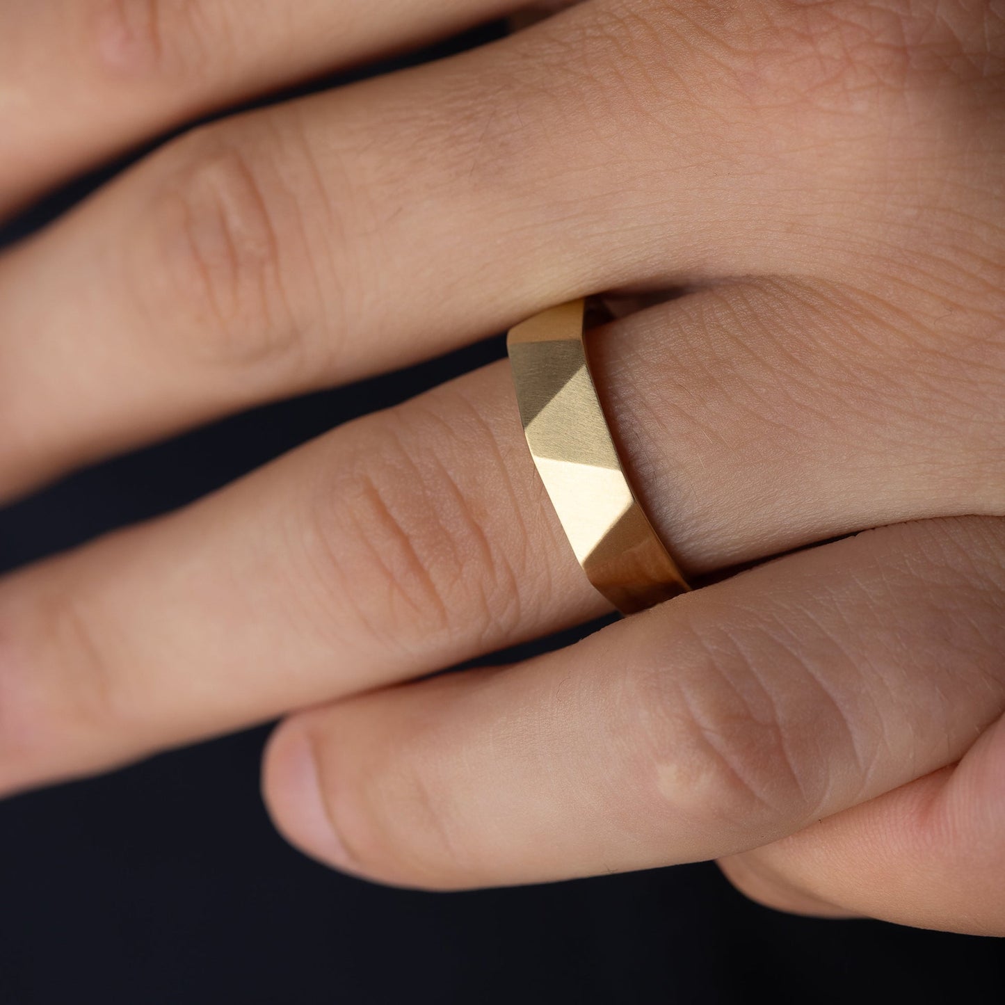 Multi Facet- Men's Wedding BandMulti Facet- Men's Wedding Band - Front view