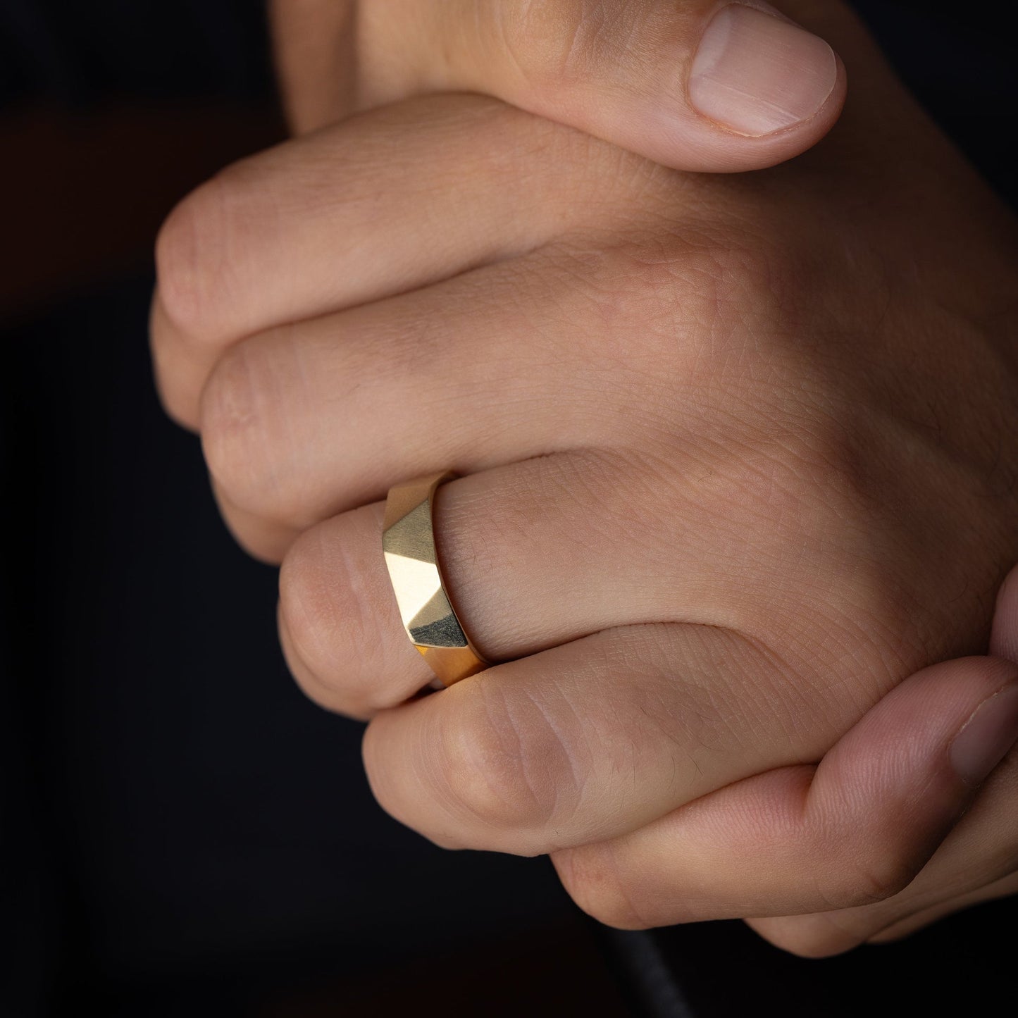 Multi Facet- Men's Wedding BandMulti Facet- Men's Wedding Band - Side view