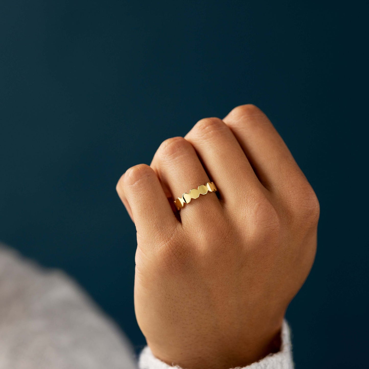 Octagon- Men's Wedding BandOctagon- Men's Wedding Band - Front view