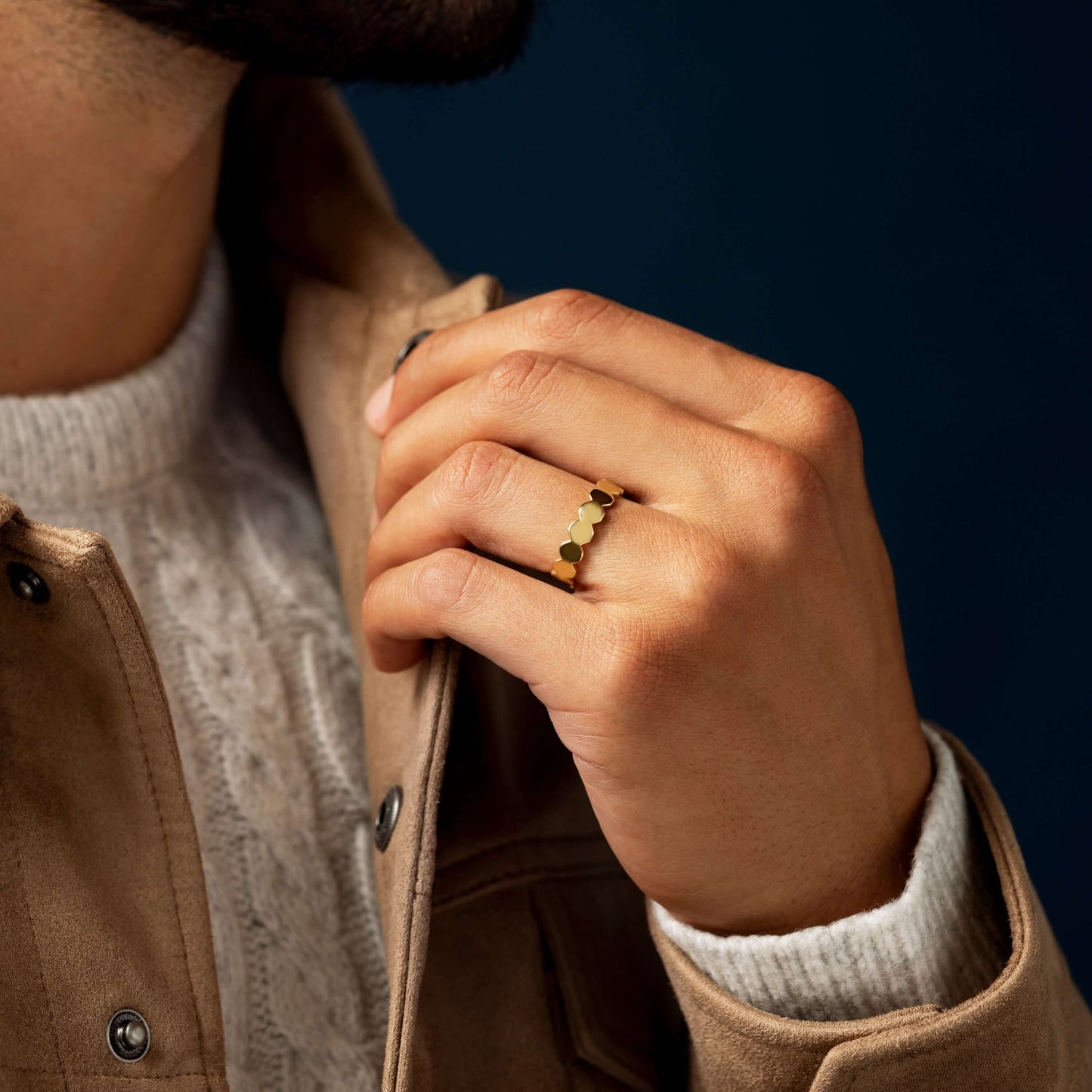 Octagon- Men's Wedding BandOctagon- Men's Wedding Band - Side view