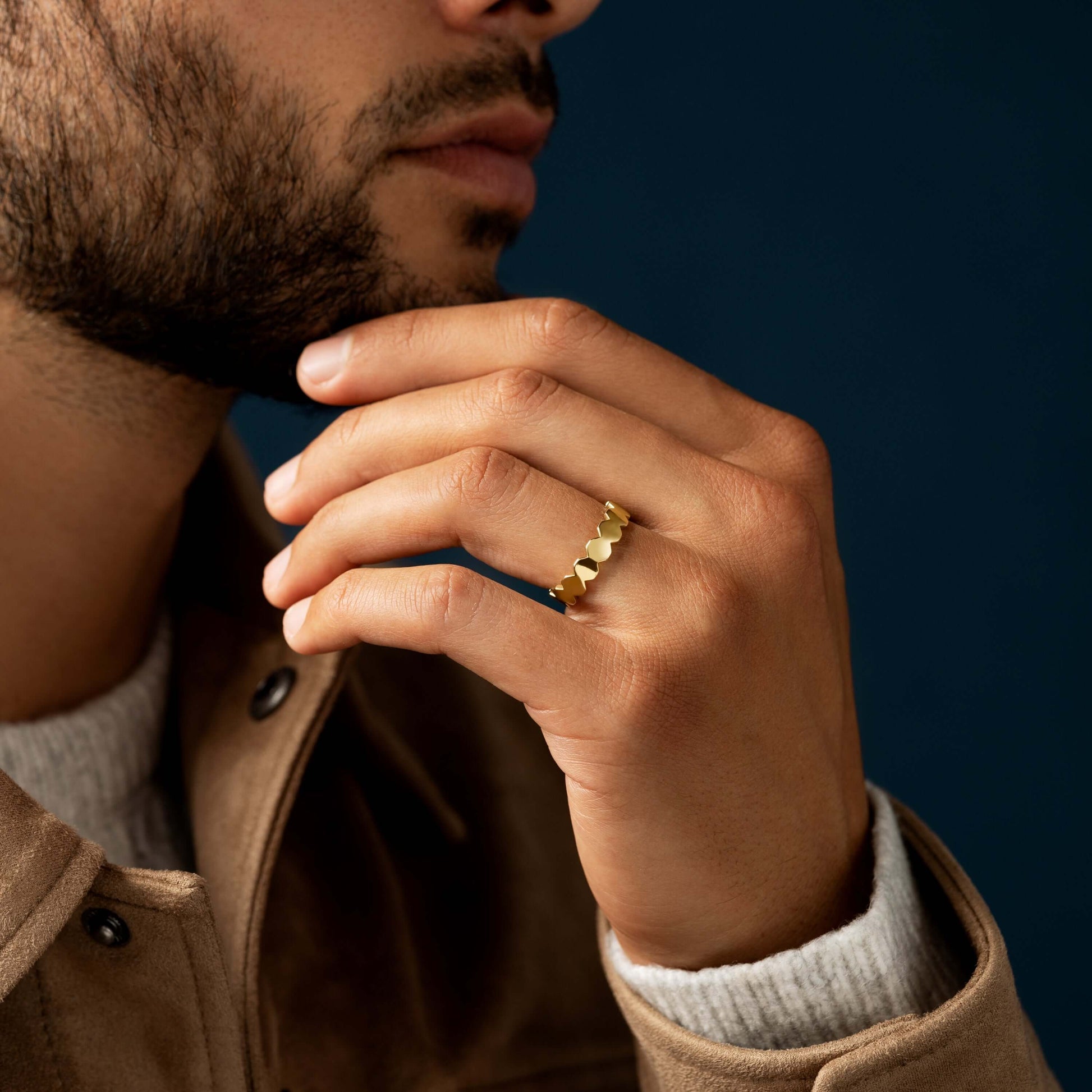 Octagon- Men's Wedding BandOctagon- Men's Wedding Band - Front view