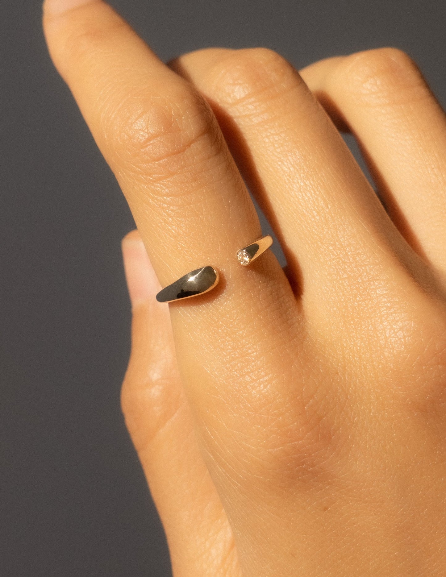 Open End Band- 0.03 CT Round Lab Grown Diamond Wedding BandOpen End Band- 0.03 CT Round Lab Grown Diamond Wedding Band - On model