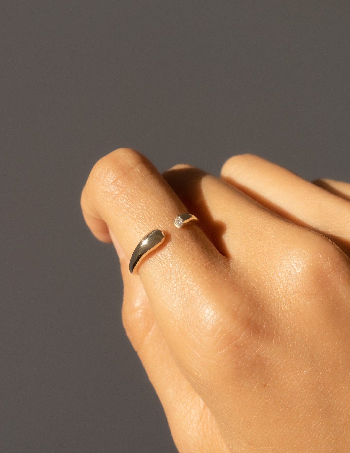 Open End Band- 0.03 CT Round Lab Grown Diamond Wedding BandOpen End Band- 0.03 CT Round Lab Grown Diamond Wedding Band - Front view