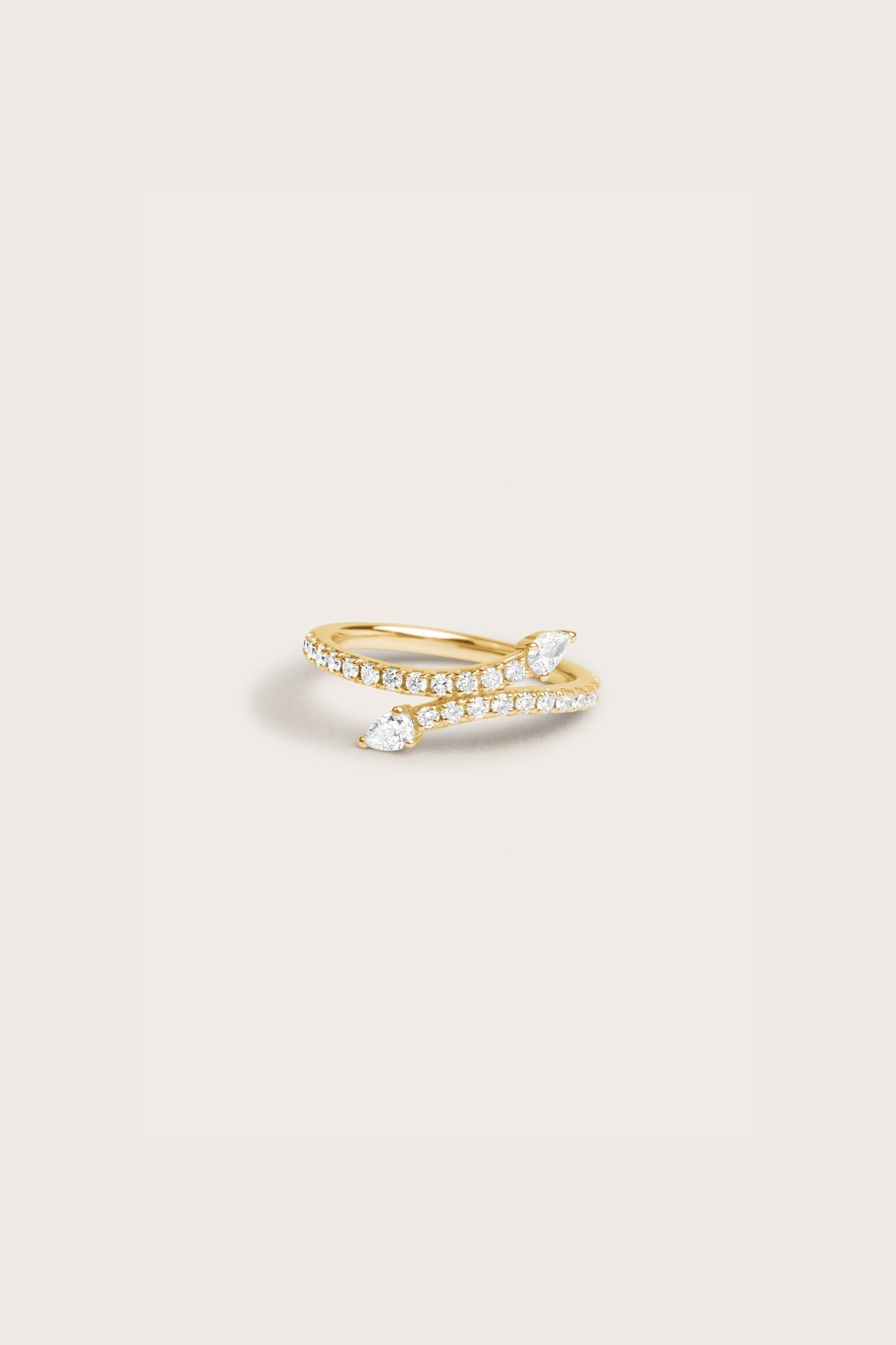 Open End Pave- 0.70 CT Round & Pear Lab Grown Diamond Wedding BandOpen End Pave- 0.70 CT Round & Pear Lab Grown Diamond Wedding Band - Front view