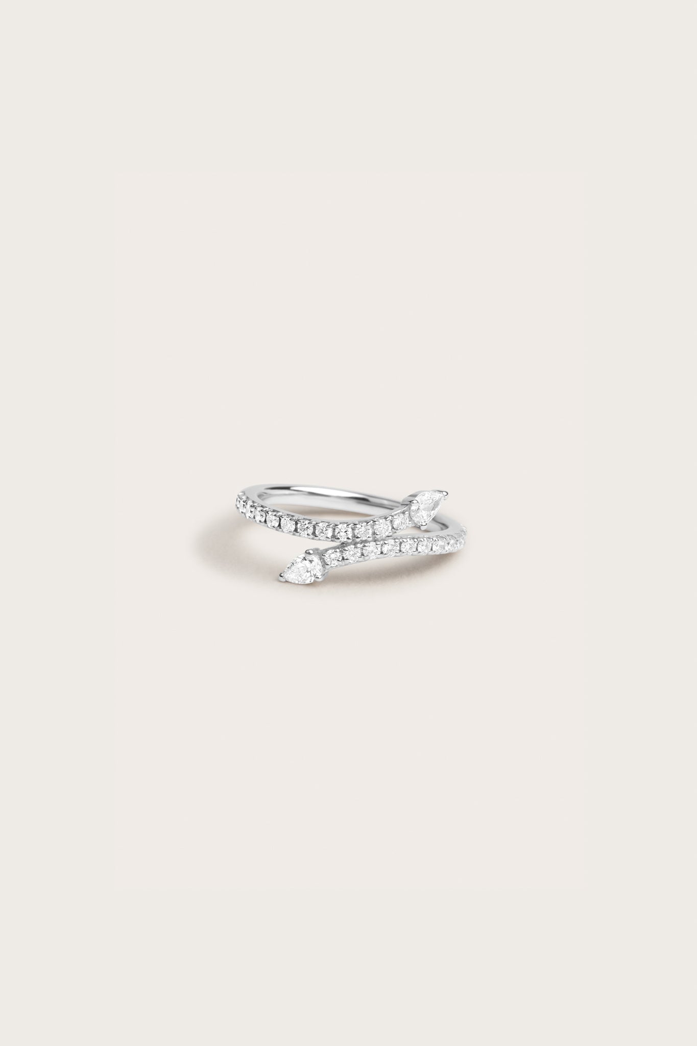 Open End Pave- 0.70 CT Round & Pear Lab Grown Diamond Wedding BandOpen End Pave- 0.70 CT Round & Pear Lab Grown Diamond Wedding Band - Detail view