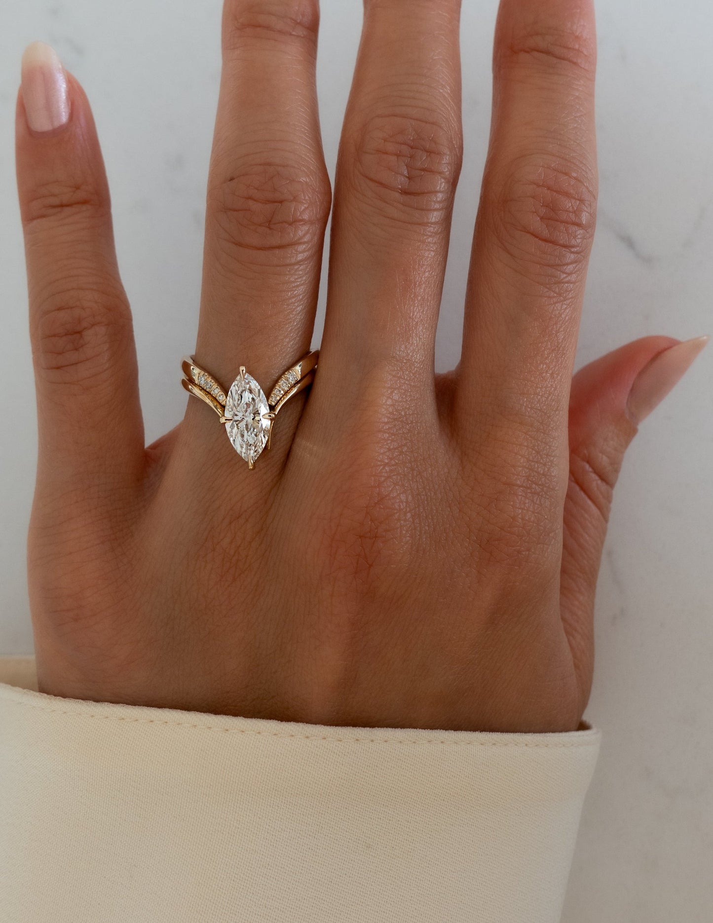 Open Pave- 0.20 CT Round Lab Grown Diamond Stackable Wedding BandOpen Pave- 0.20 CT Round Lab Grown Diamond Stackable Wedding Band - Detail view