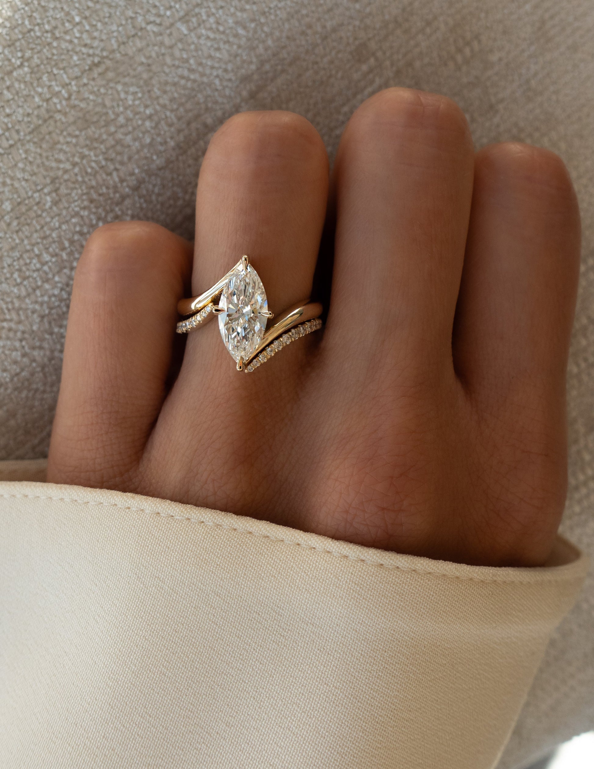 Open Pave- 0.30 CT Round Lab Grown Diamond Stackable Wedding BandOpen Pave- 0.30 CT Round Lab Grown Diamond Stackable Wedding Band - Back view