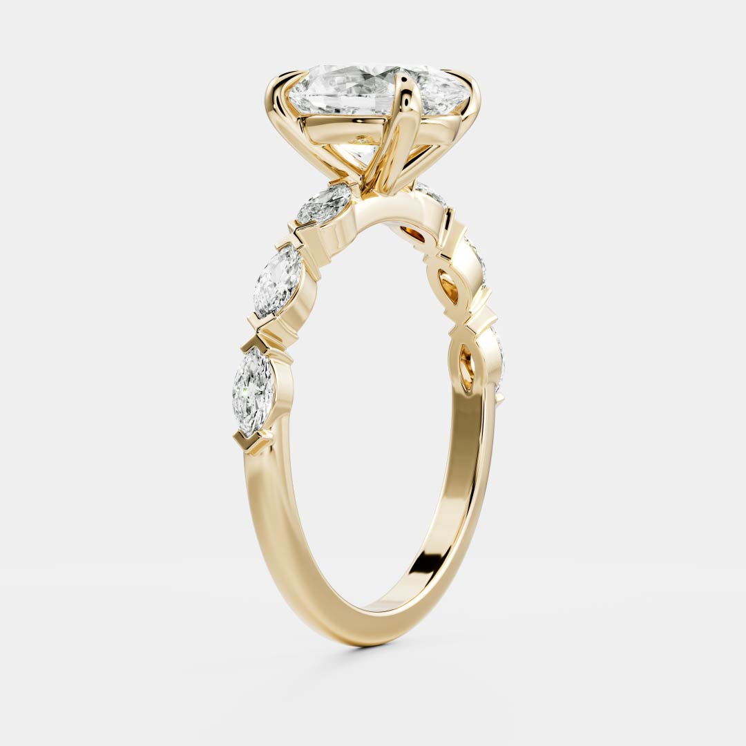 Pave- 1.6 CT Oval Moissanite Engagement RingPave- 1.6 CT Oval Moissanite Engagement Ring - Front view