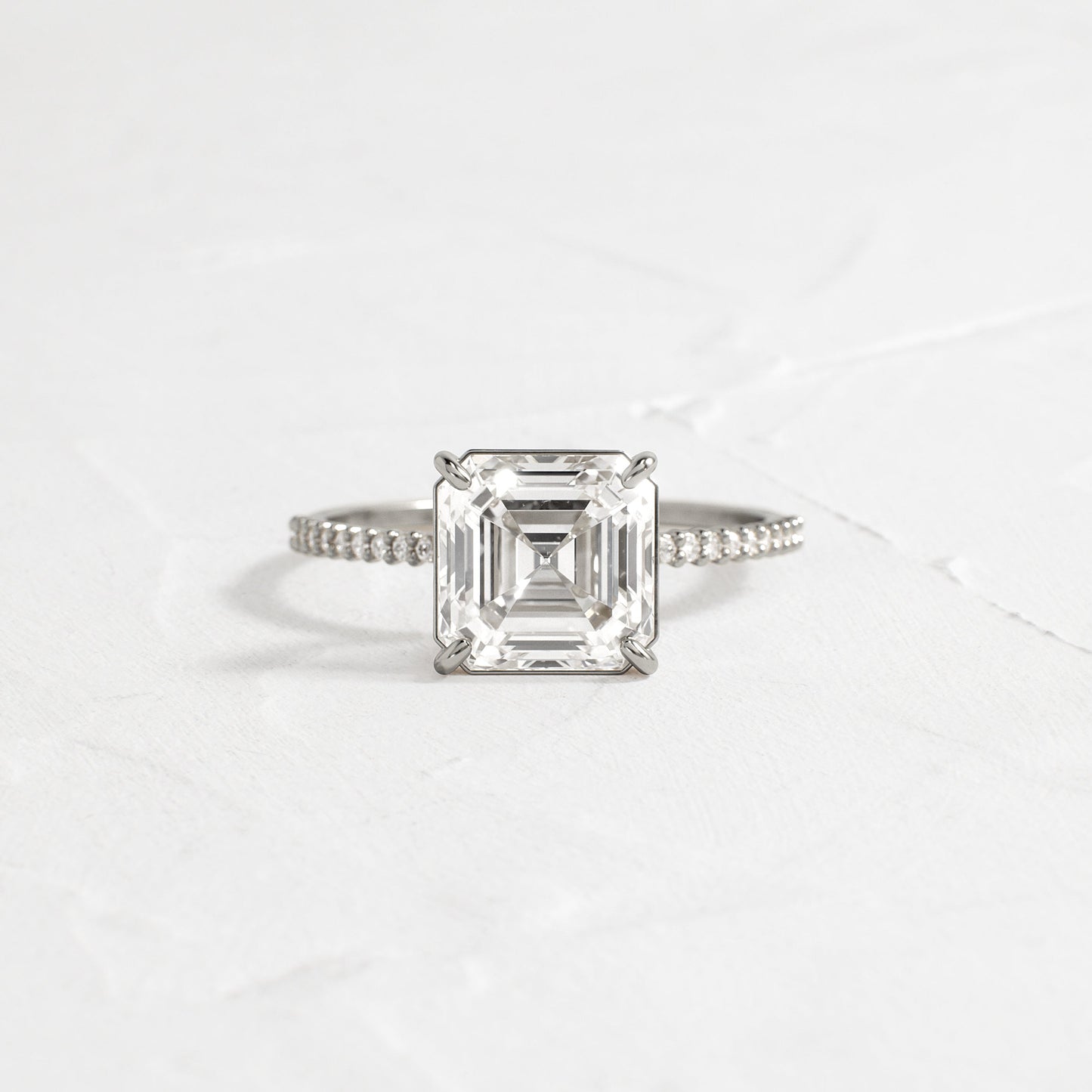 Pave-Asscher Lab Grown Diamond Engagement Ring - Lifestyle