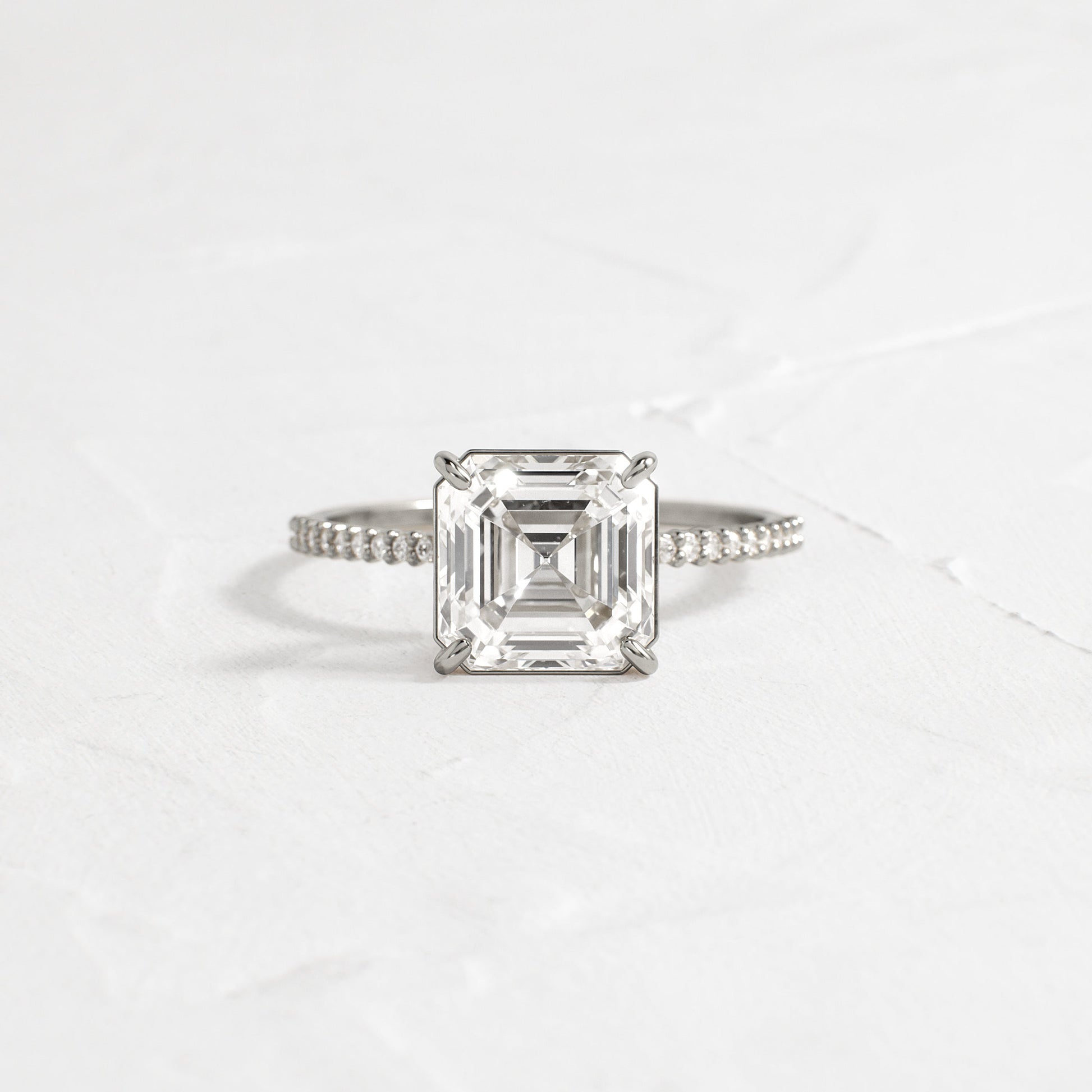 Pave-Asscher Lab Grown Diamond Engagement Ring - Lifestyle