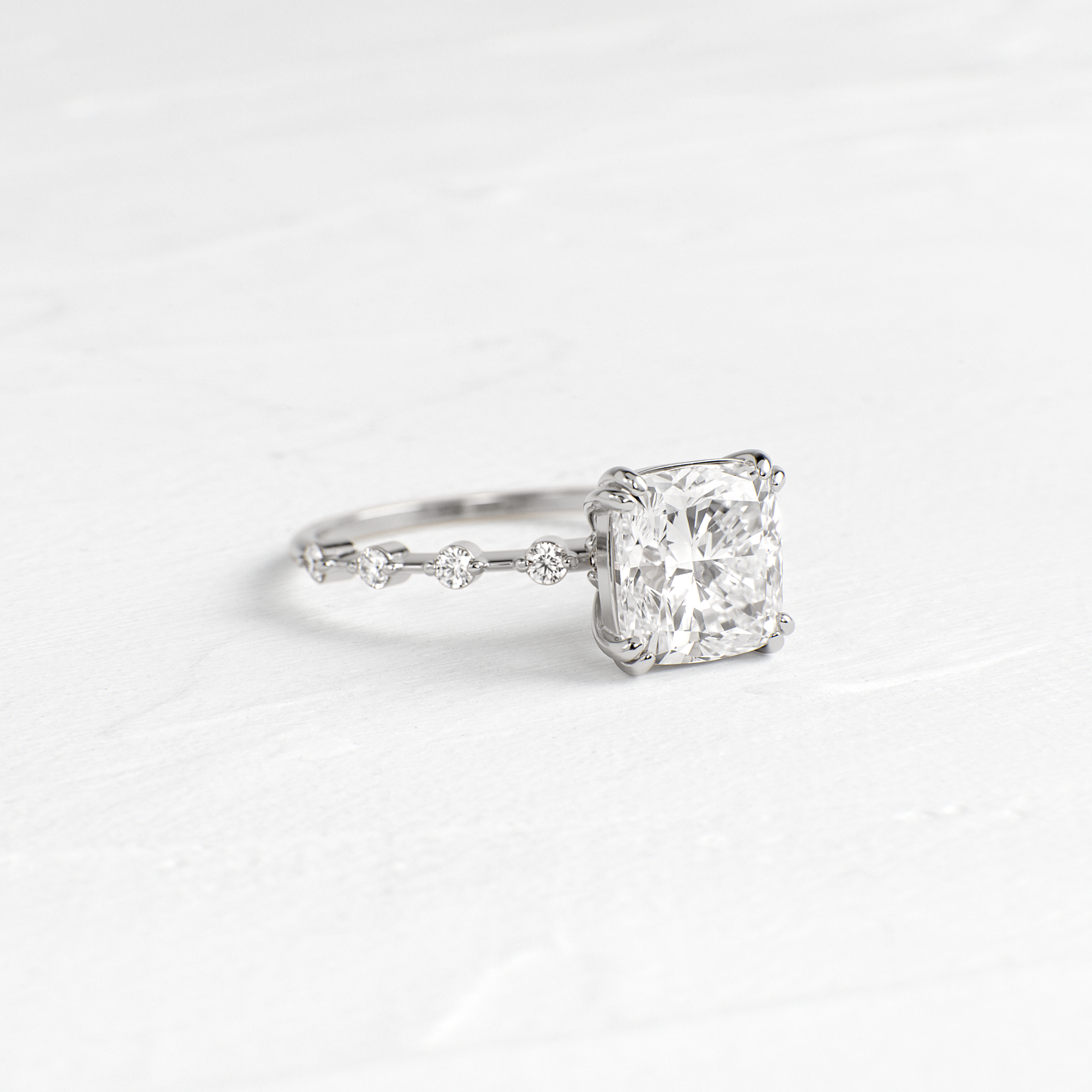 Pave-Cushion Lab Grown Diamond Engagement Ring - Lifestyle