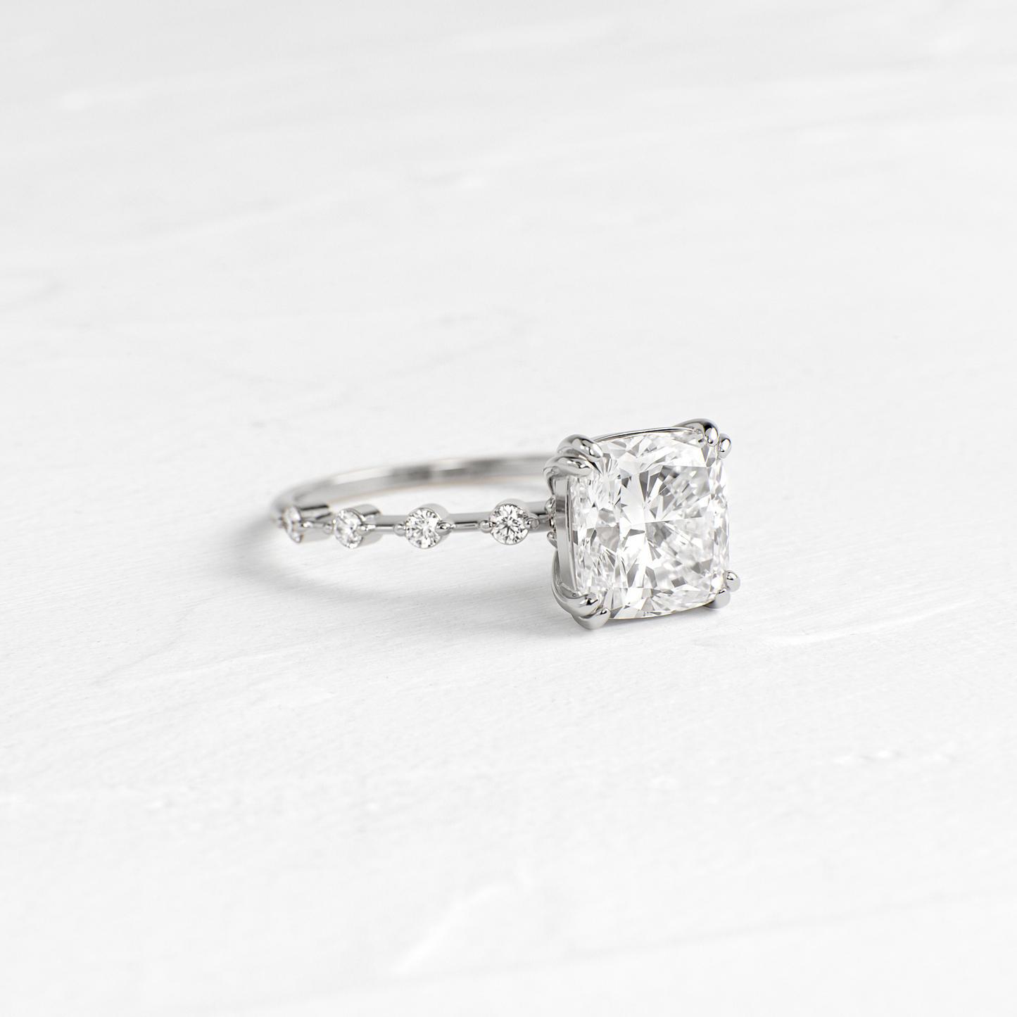 Pave-Cushion Lab Grown Diamond Engagement Ring - Lifestyle