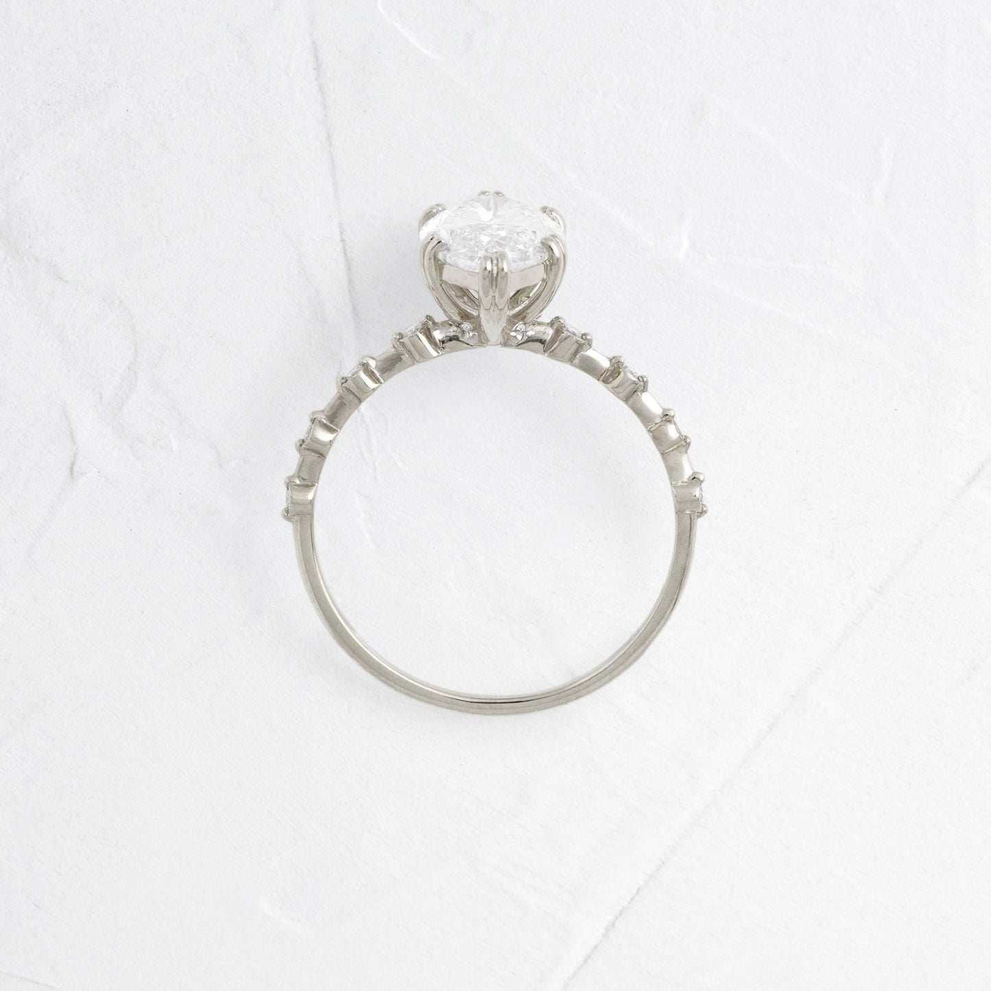 Pave Double Prong-Marquise Lab Grown Diamond Engagement Ring - Back view