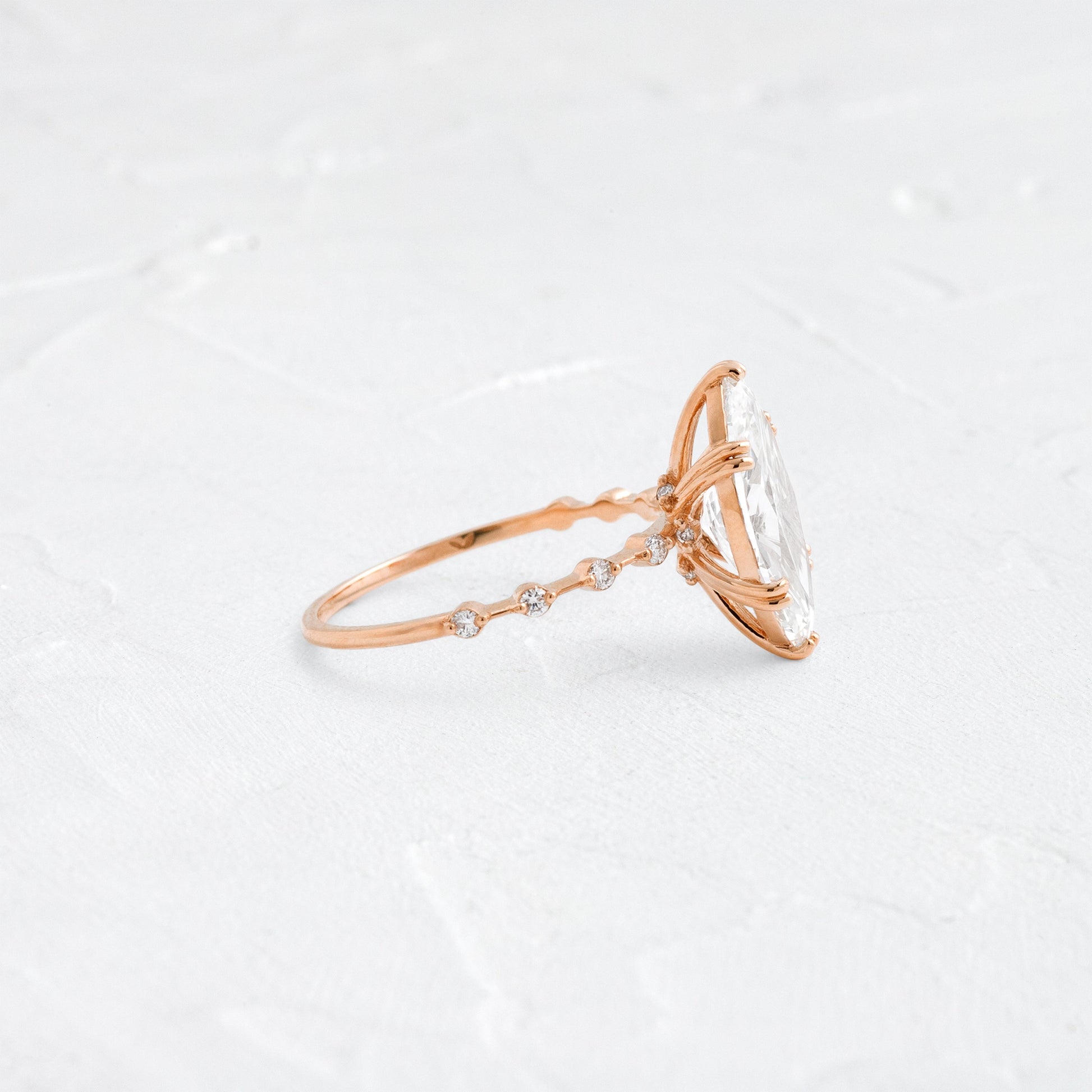 Pave Double Prong-Marquise Lab Grown Diamond Engagement Ring - Lifestyle