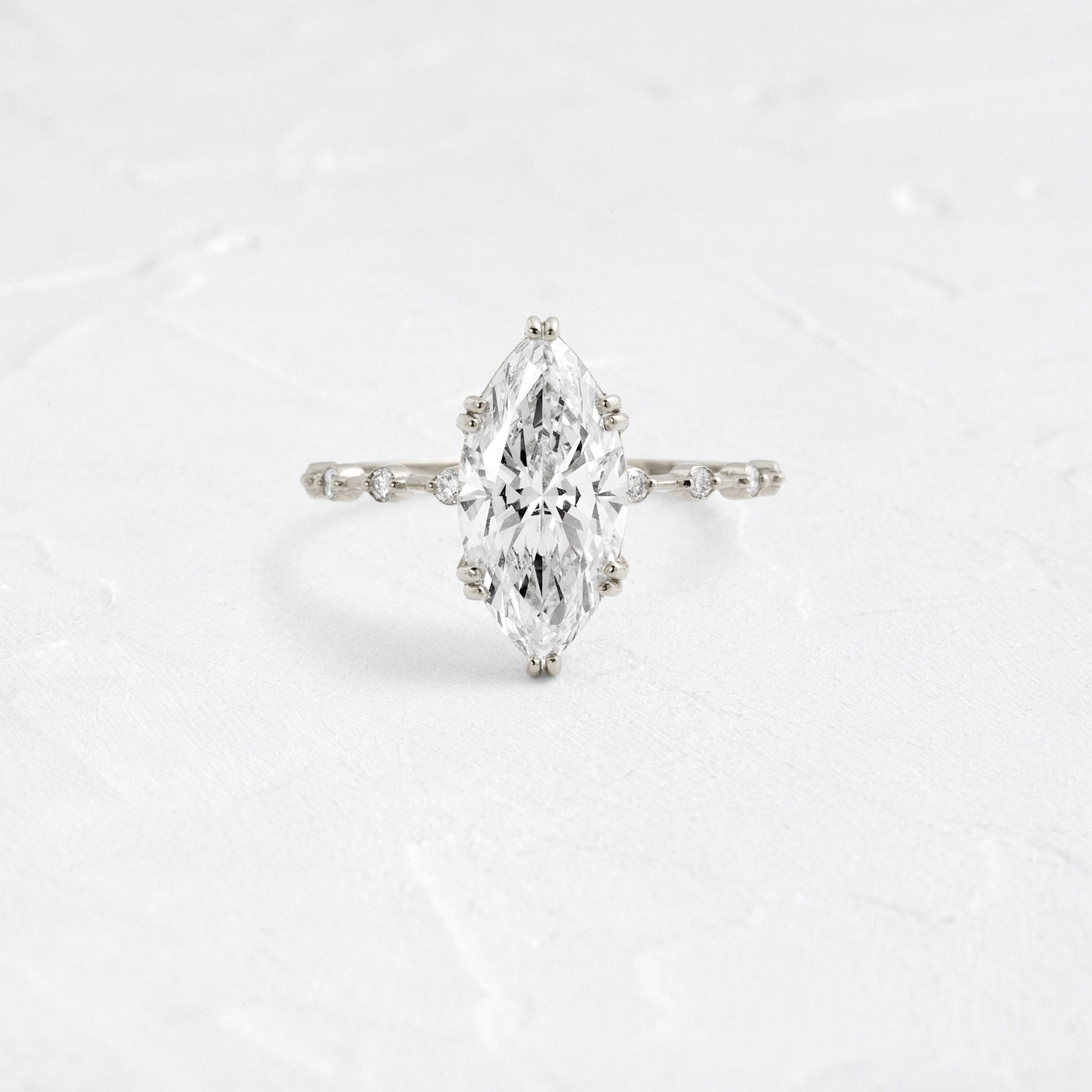 Pave Double Prong-Marquise Lab Grown Diamond Engagement Ring - Lifestyle