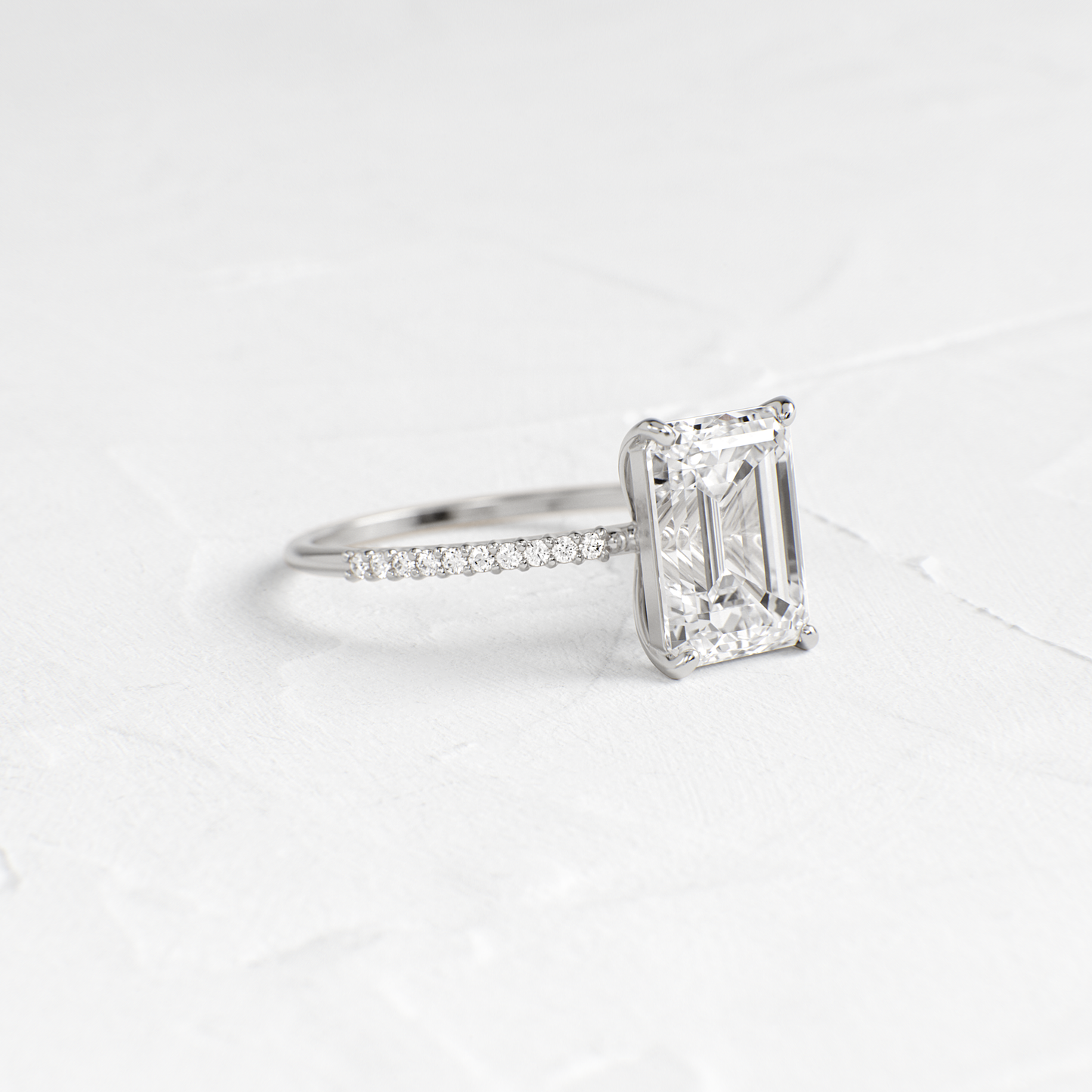 Pave-Emerald Lab Grown Diamond Engagement Ring - Lifestyle