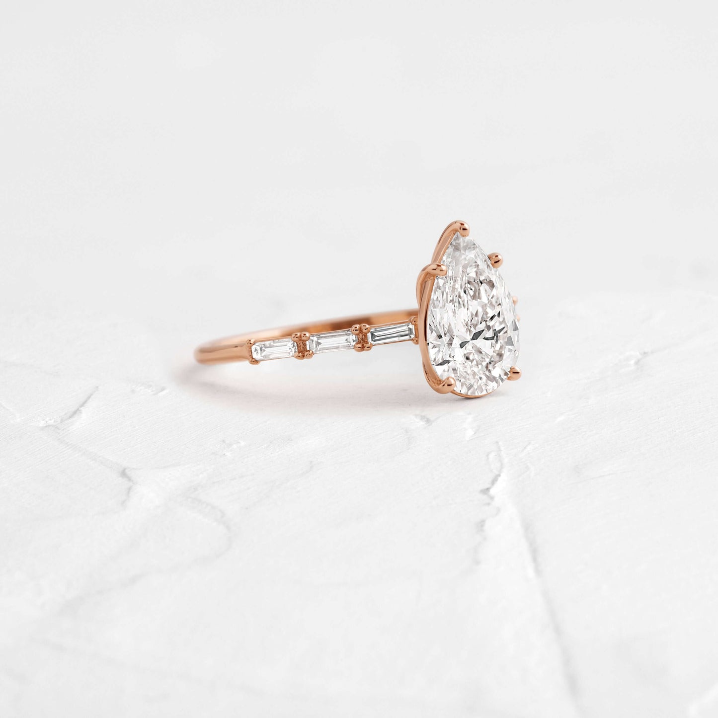 Pave-Pear Lab Grown Diamond Engagement Ring - Lifestyle