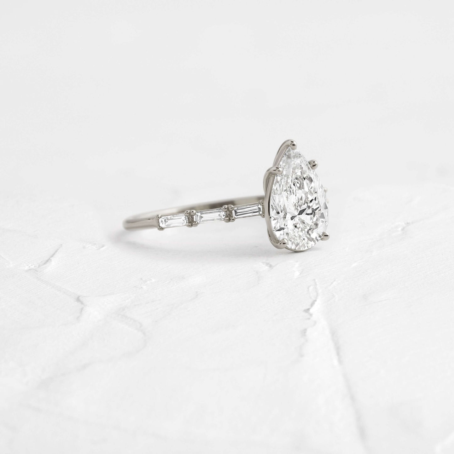 Pave-Pear Lab Grown Diamond Engagement Ring - Lifestyle