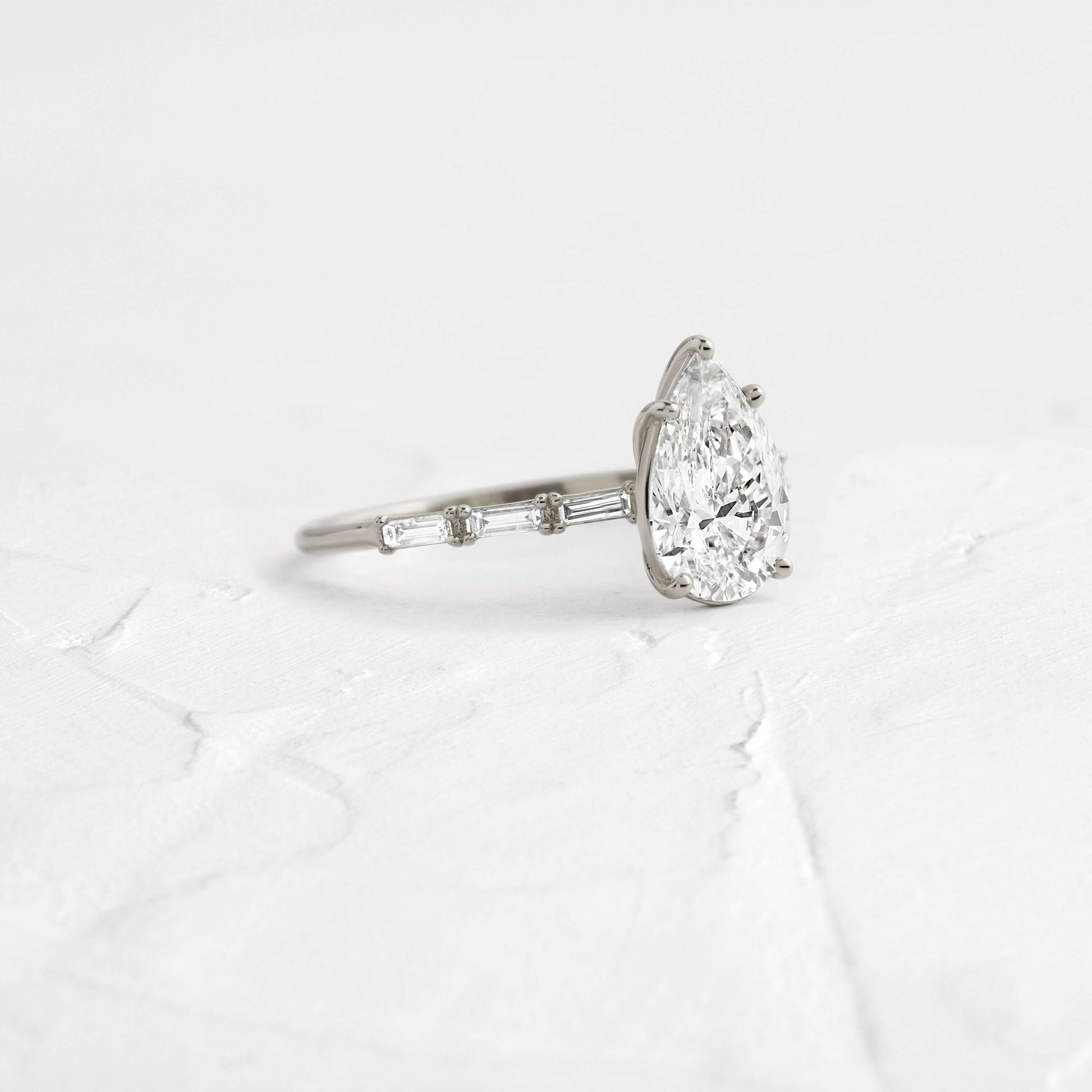 Pave-Pear Lab Grown Diamond Engagement Ring - Lifestyle
