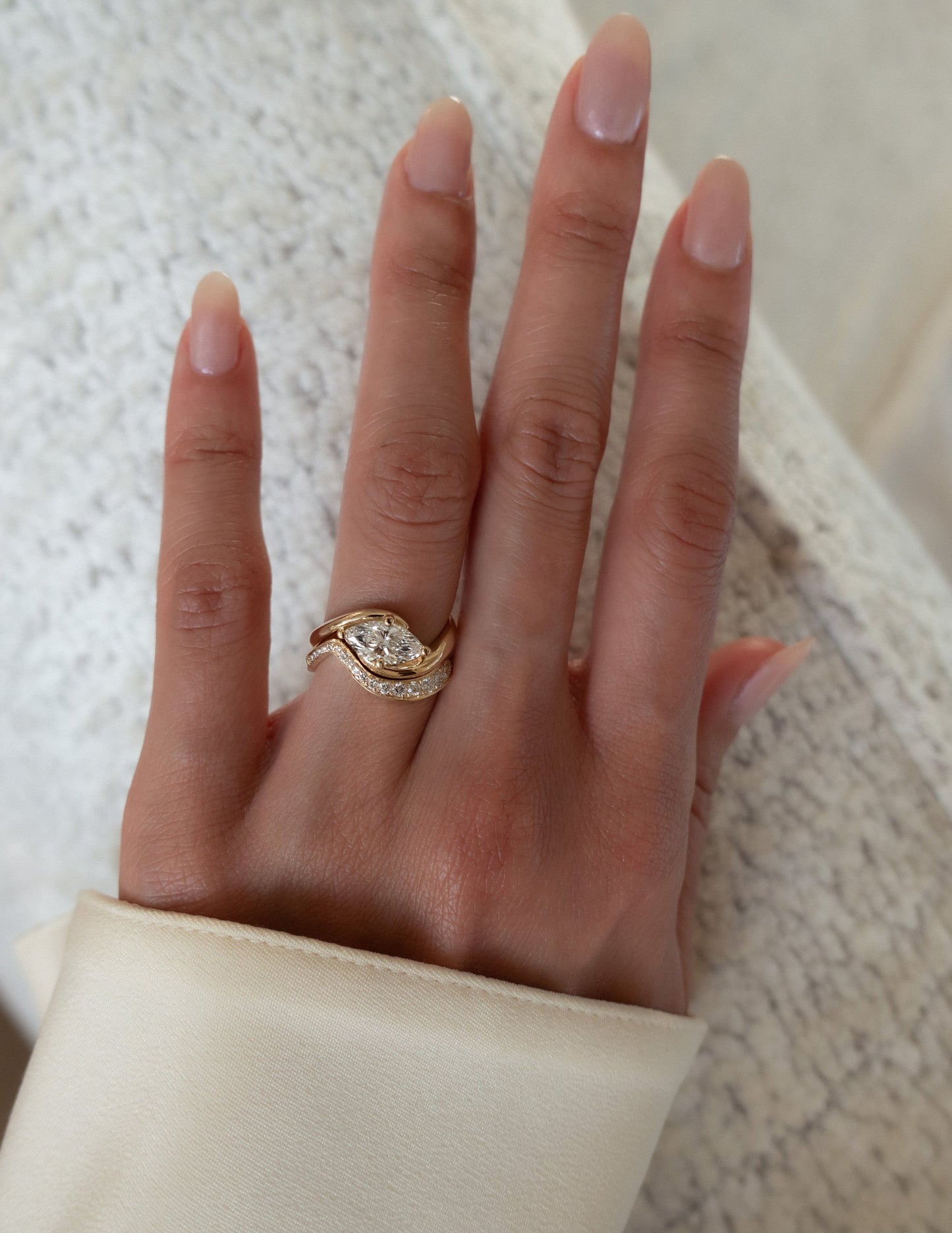 Pave Rapture- 0.60 CT Round Lab Grown Diamond Wedding BandPave Rapture- 0.60 CT Round Lab Grown Diamond Wedding Band - Lifestyle