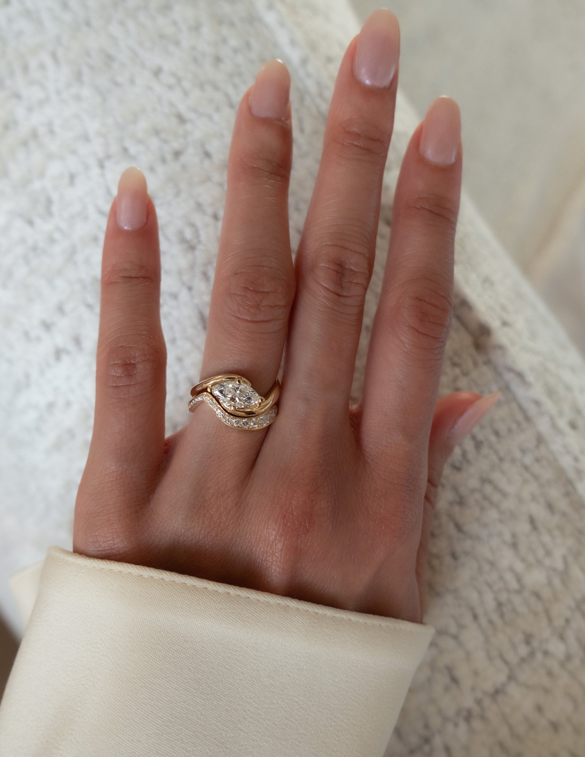 Pave Rapture- 0.60 CT Round Lab Grown Diamond Wedding BandPave Rapture- 0.60 CT Round Lab Grown Diamond Wedding Band - Lifestyle