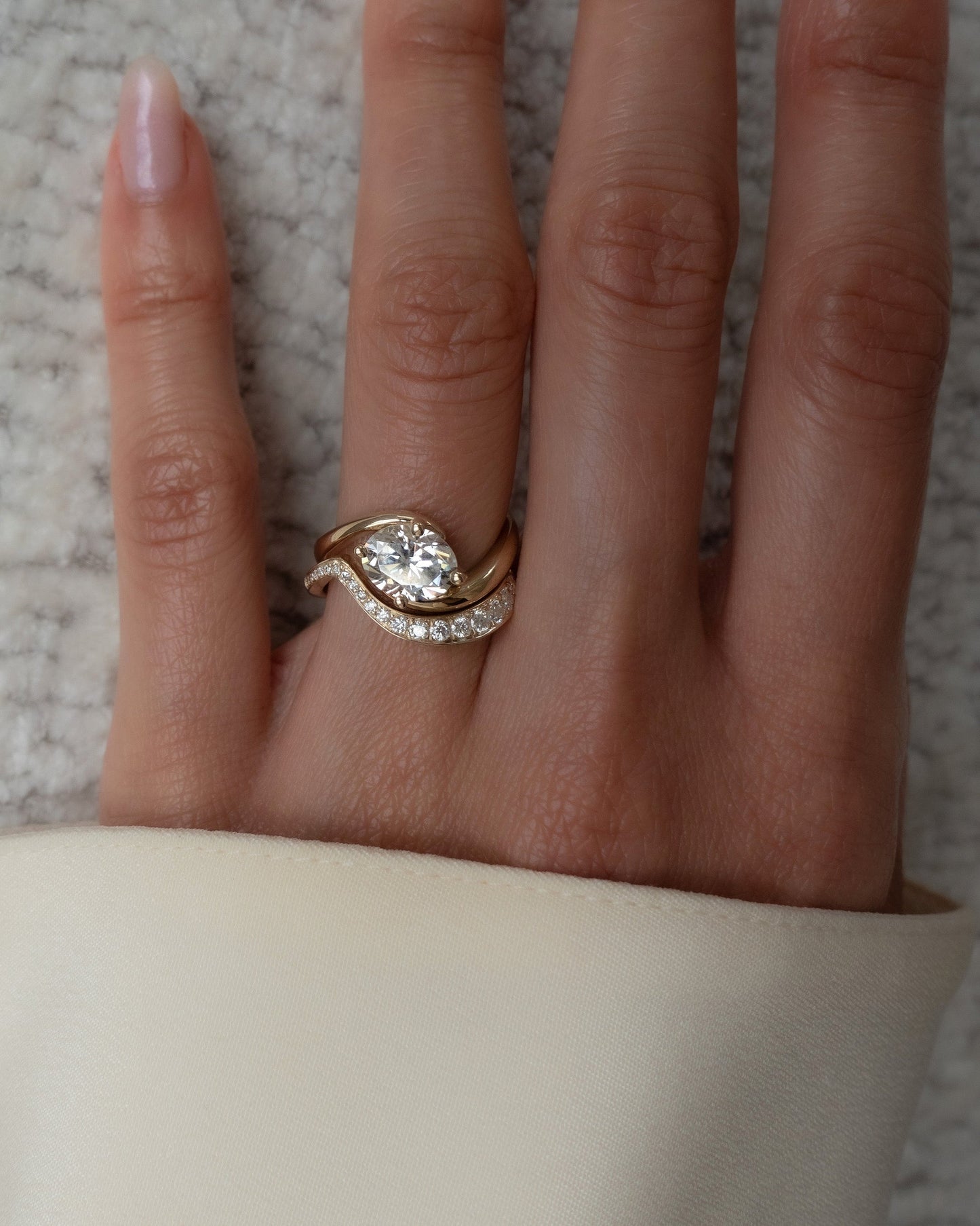 Pave Rapture- 0.60 CT Round Lab Grown Diamond Wedding BandPave Rapture- 0.60 CT Round Lab Grown Diamond Wedding Band - Front view