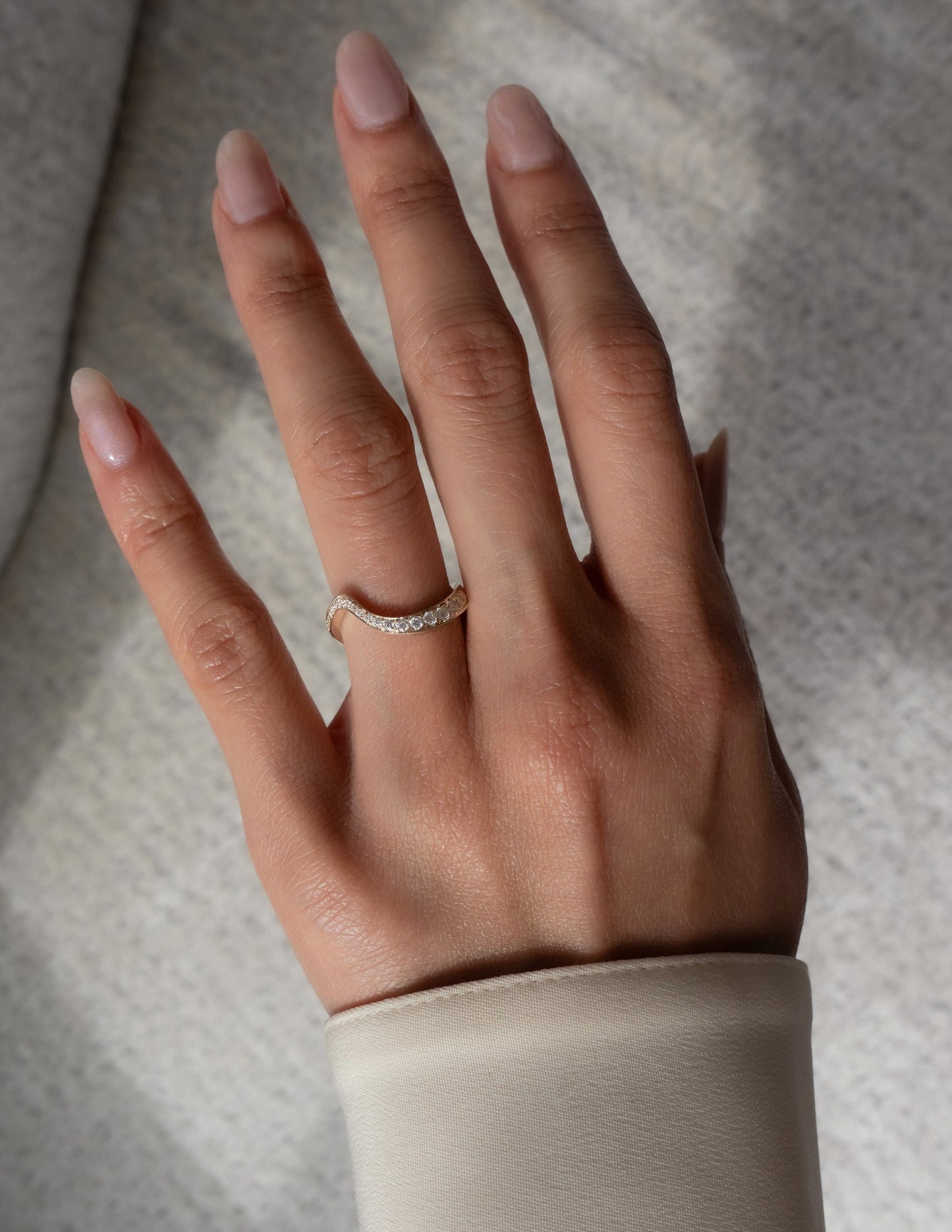 Pave Rapture- 0.60 CT Round Lab Grown Diamond Wedding BandPave Rapture- 0.60 CT Round Lab Grown Diamond Wedding Band - Lifestyle
