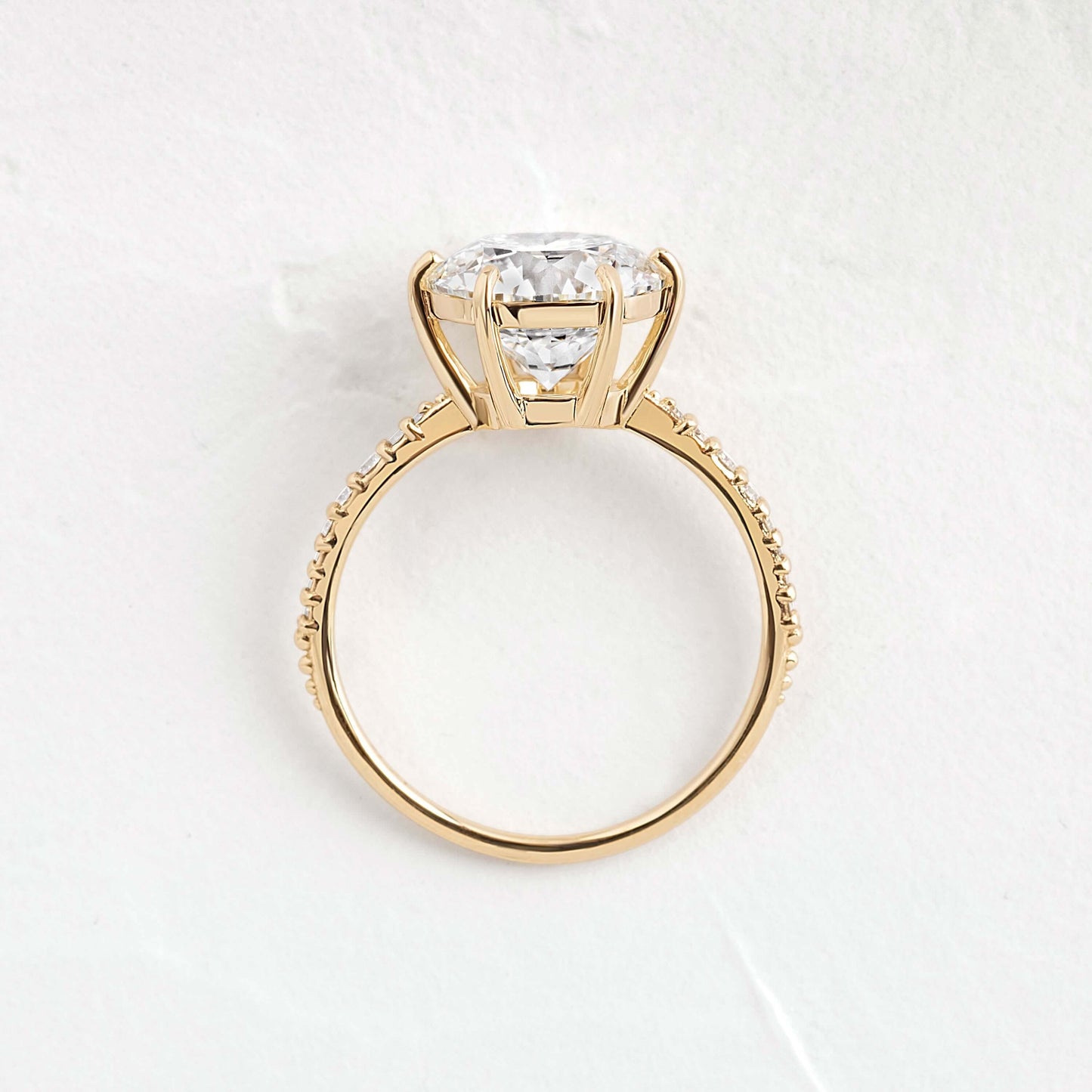 Pave-Round Lab Grown Diamond Engagement Ring - Back view