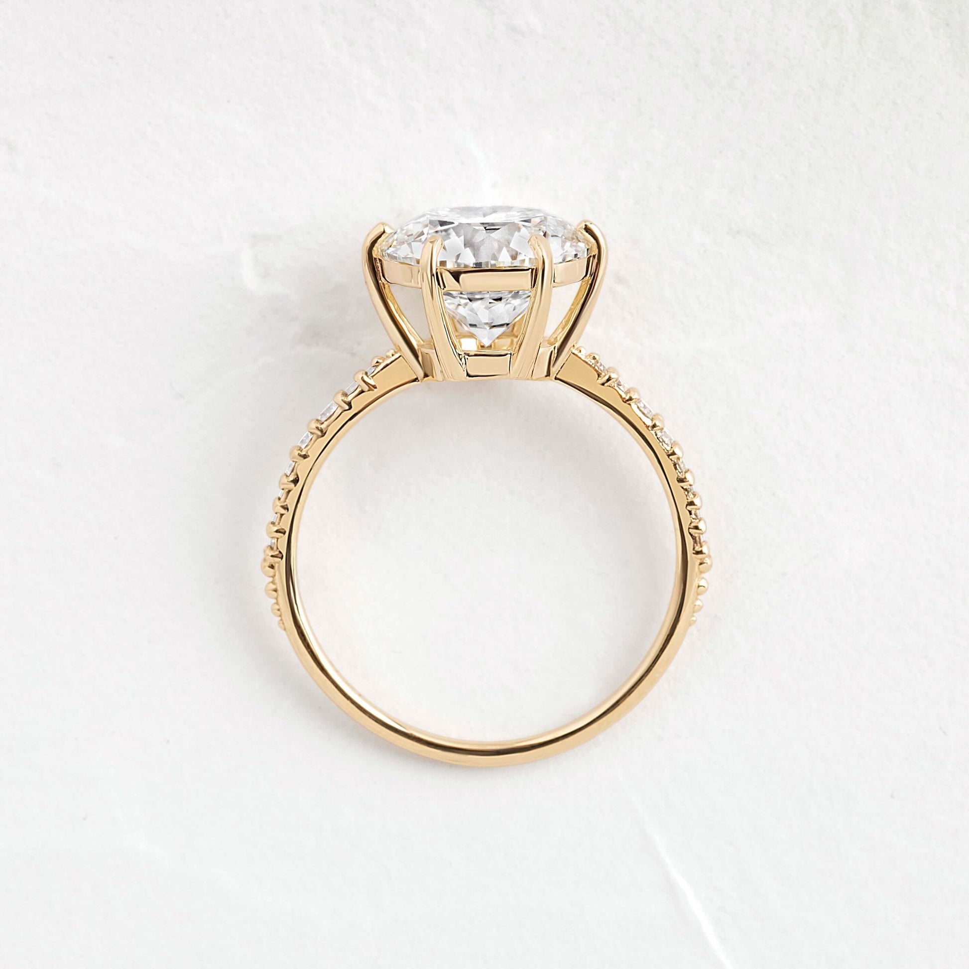 Pave-Round Lab Grown Diamond Engagement Ring - Back view