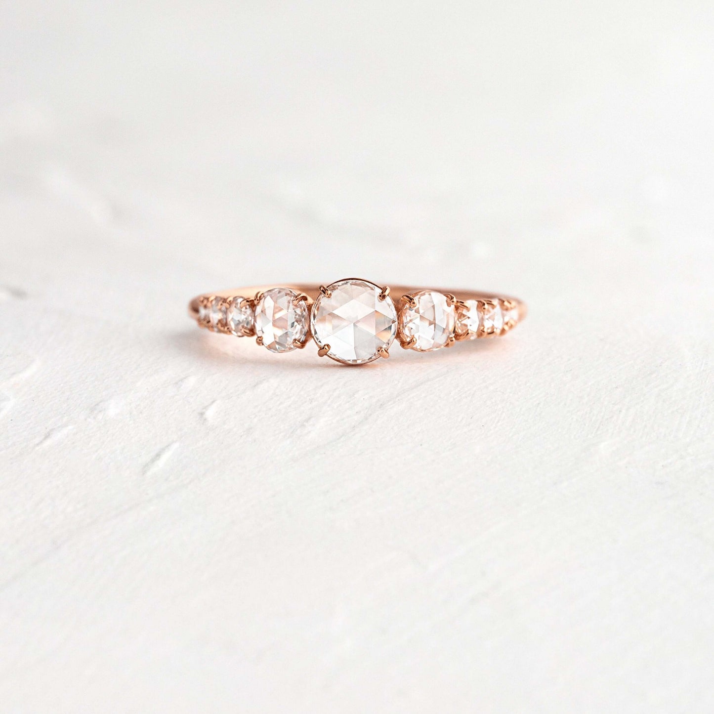 Pave Style-Rose Cut Lab Grown Diamond Engagement Ring - Lifestyle