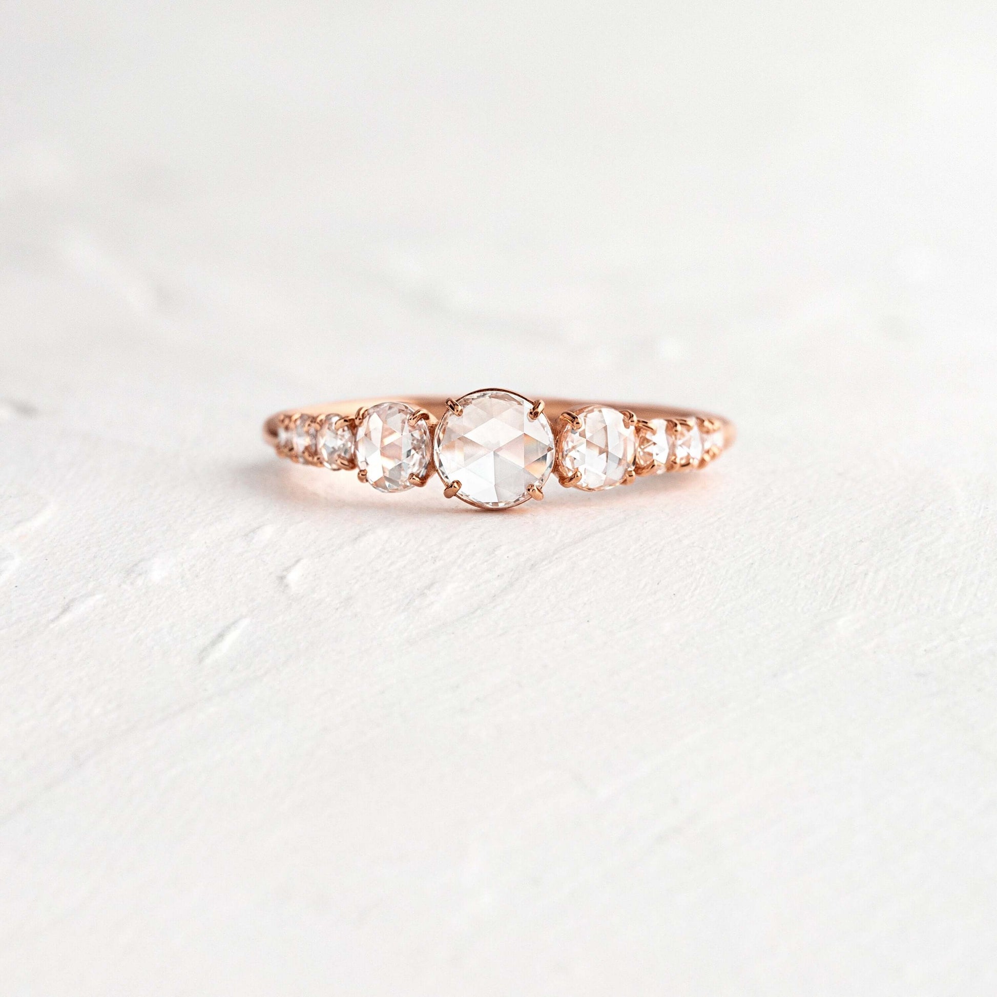Pave Style-Rose Cut Lab Grown Diamond Engagement Ring - Lifestyle