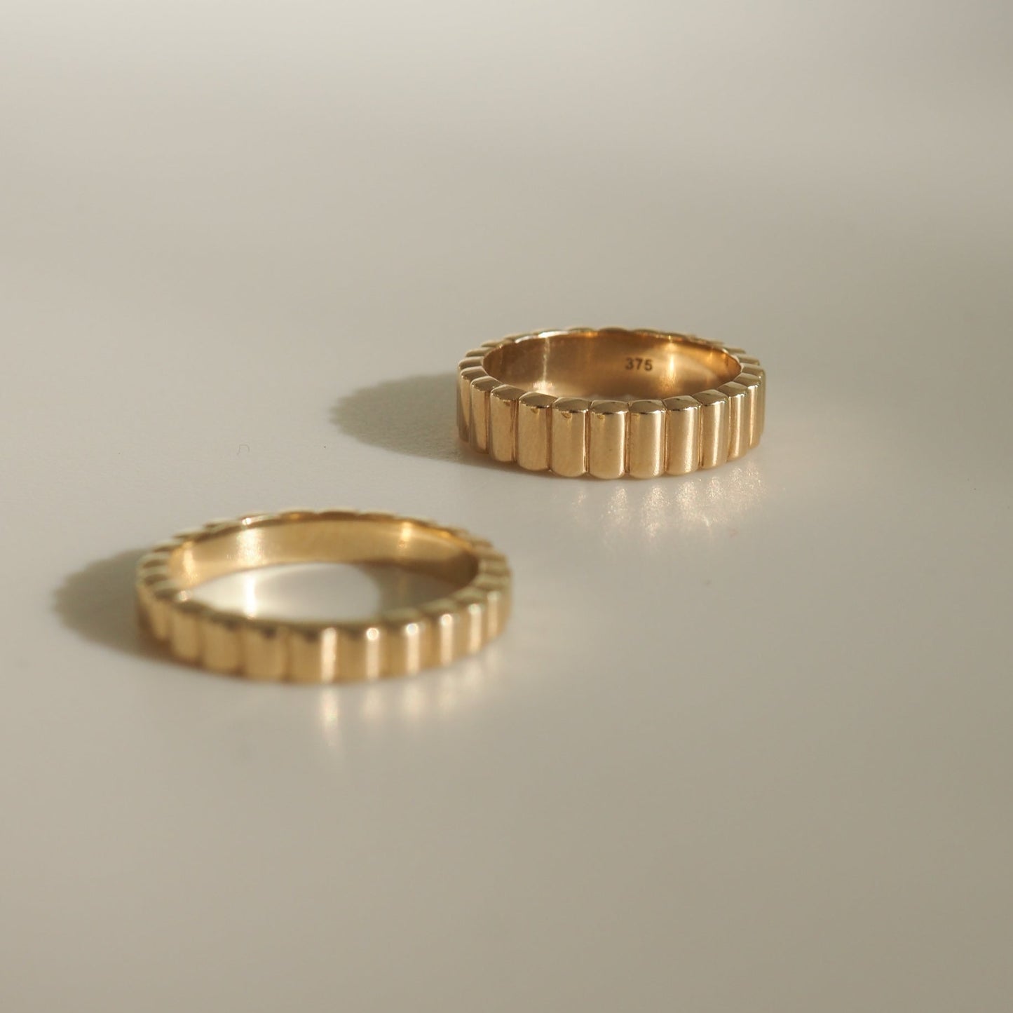 Ribbed Cigar- Wedding BandRibbed Cigar- Wedding Band - Side view
