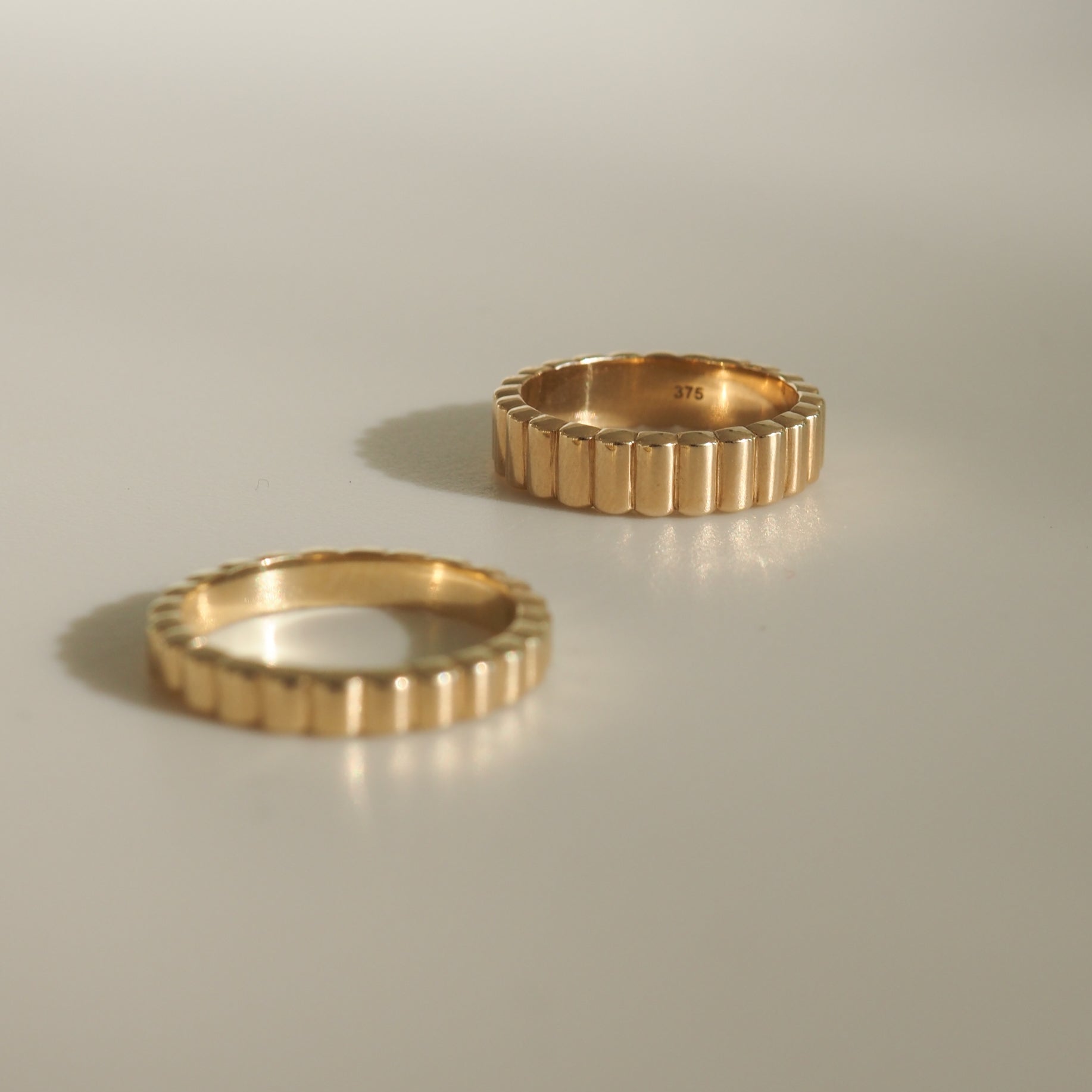Ribbed Cigar- Wedding BandRibbed Cigar- Wedding Band - Side view