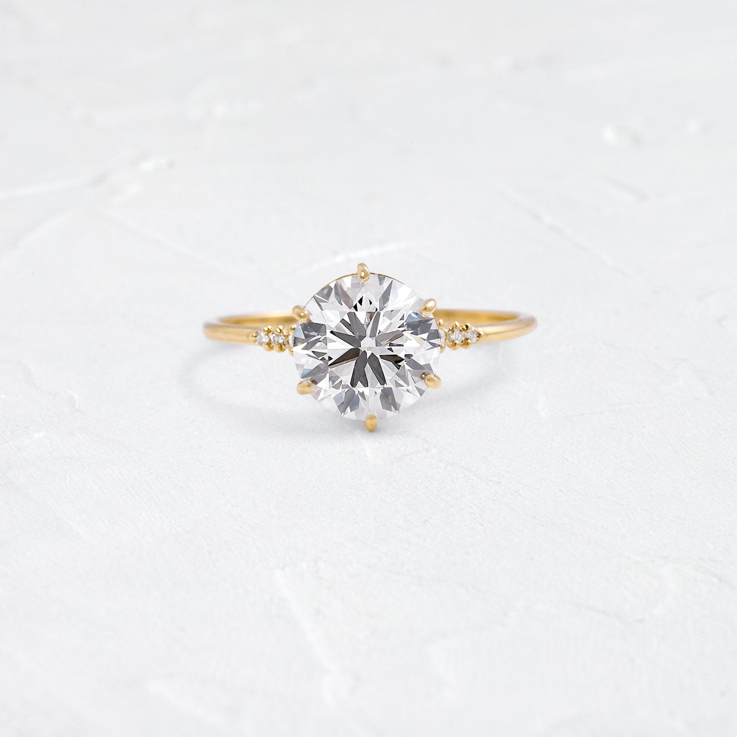 Six Stone-Round Lab Grown Diamond Engagement Ring - Front view