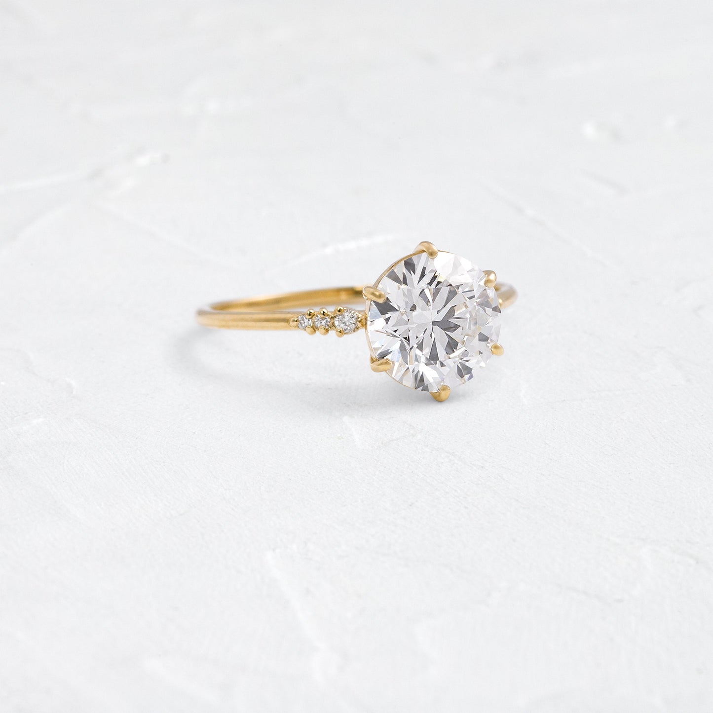 Six Stone-Round Lab Grown Diamond Engagement Ring - Front view