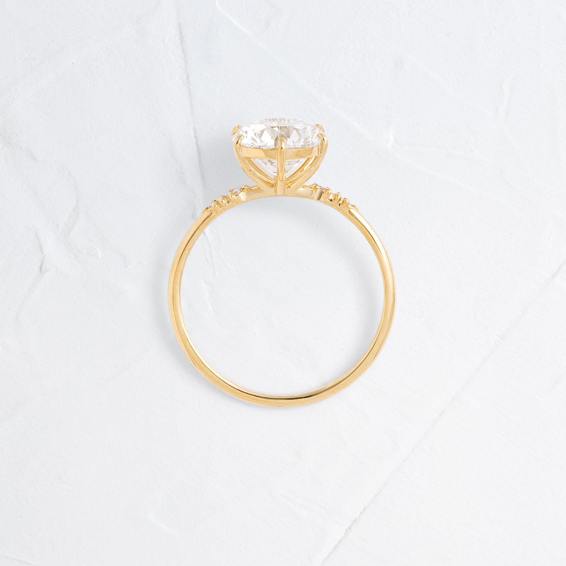 Six Stone-Round Lab Grown Diamond Engagement Ring - Side view