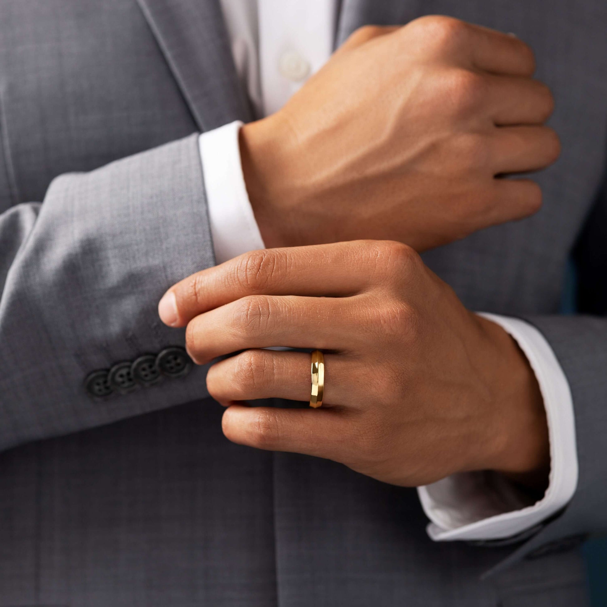 Soft Bevel- Men's Wedding BandSoft Bevel- Men's Wedding Band - Side view