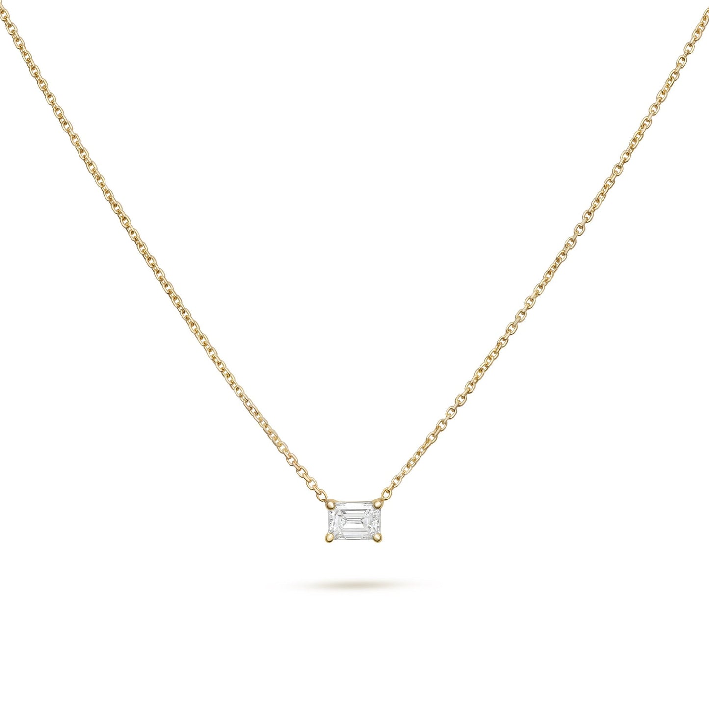 Solitaire- 0.4 CT Emerald Lab Grown Diamond NecklaceSolitaire- 0.4 CT Emerald Lab Grown Diamond Necklace - Front view