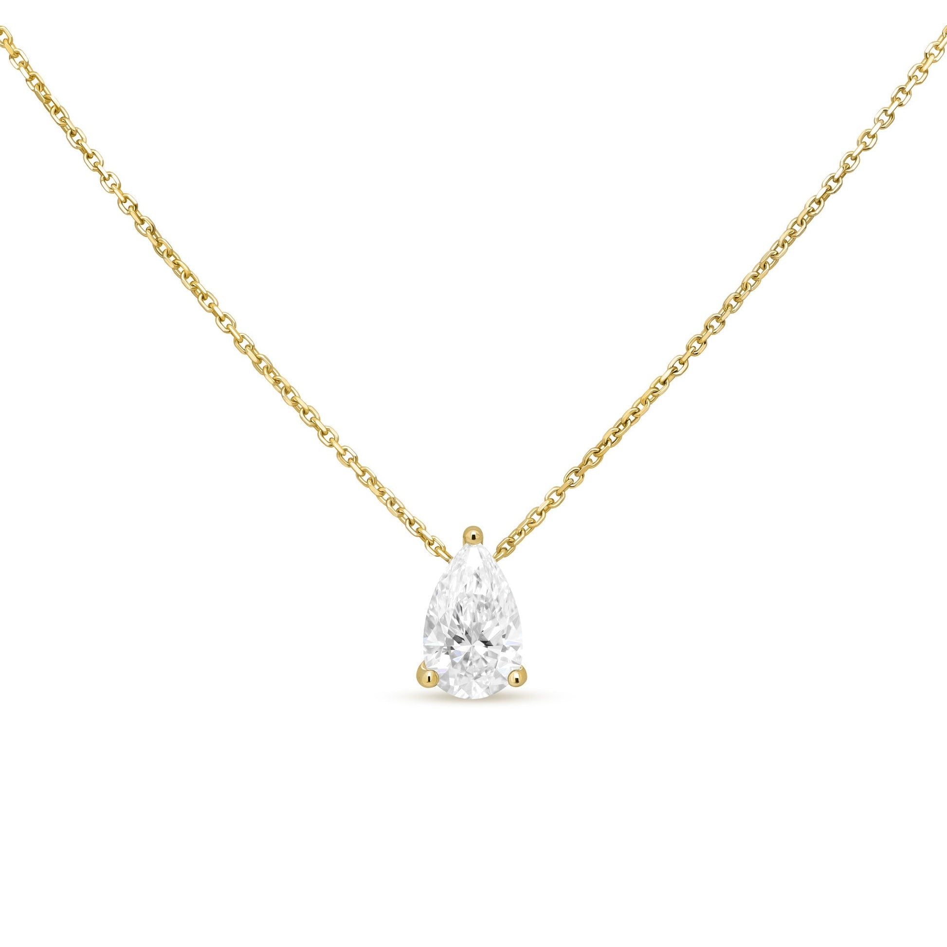 Solitaire- 0.8 CT Pear Lab Grown Diamond NecklaceSolitaire- 0.8 CT Pear Lab Grown Diamond Necklace - Front view
