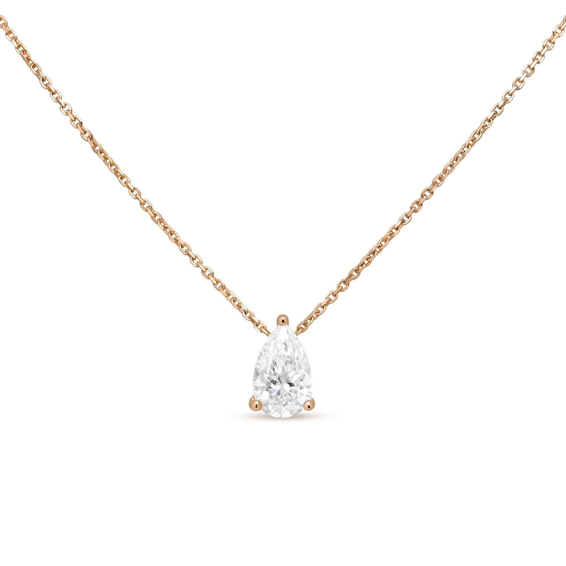 Solitaire- 0.8 CT Pear Lab Grown Diamond NecklaceSolitaire- 0.8 CT Pear Lab Grown Diamond Necklace - Detail view