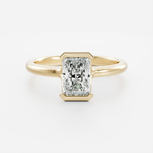 Solitaire- 1.0 CT Oval Moissanite Engagement RingSolitaire- 1.0 CT Oval Moissanite Engagement Ring - Front view