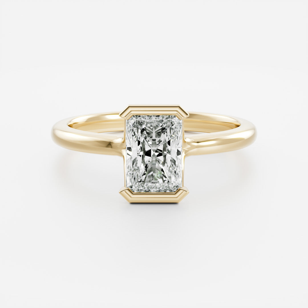 Solitaire- 1.0 CT Oval Moissanite Engagement RingSolitaire- 1.0 CT Oval Moissanite Engagement Ring - Front view