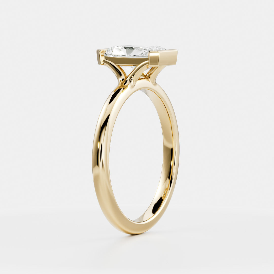 Solitaire- 1.0 CT Oval Moissanite Engagement RingSolitaire- 1.0 CT Oval Moissanite Engagement Ring - Front view