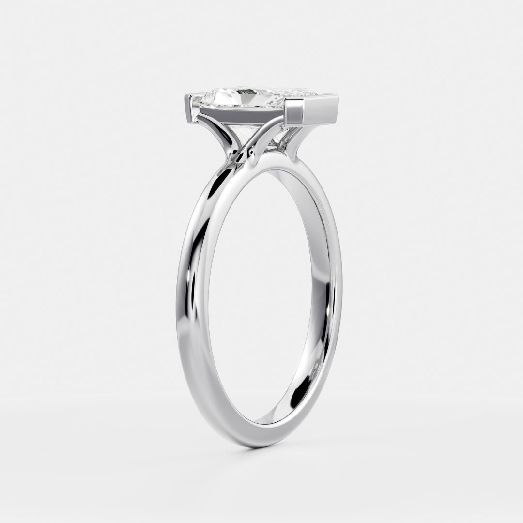 Solitaire- 1.0 CT Oval Moissanite Engagement RingSolitaire- 1.0 CT Oval Moissanite Engagement Ring - On model