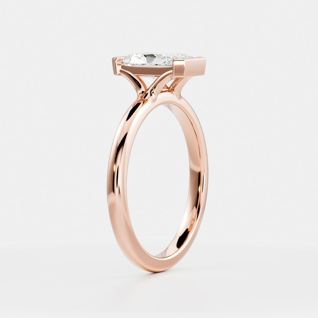 Solitaire- 1.0 CT Oval Moissanite Engagement RingSolitaire- 1.0 CT Oval Moissanite Engagement Ring - Front view