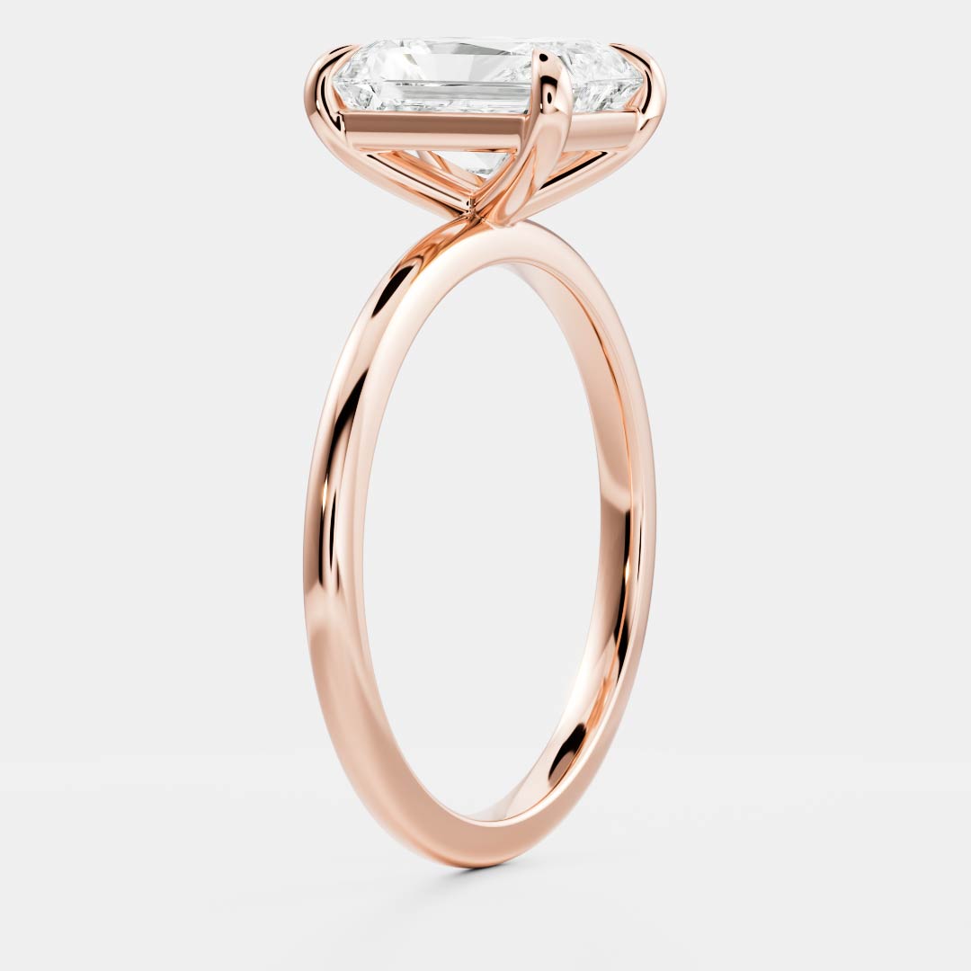 Solitaire- 1.0 CT Radiant Moissanite Engagement RingSolitaire- 1.0 CT Radiant Moissanite Engagement Ring - Front view