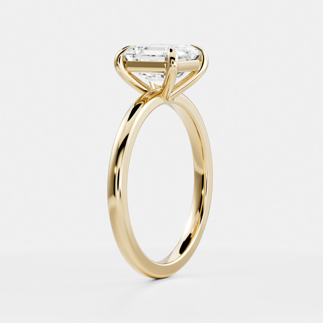 Solitaire- 1.15 CT Asscher Moissanite Engagement RingSolitaire- 1.15 CT Asscher Moissanite Engagement Ring - Front view