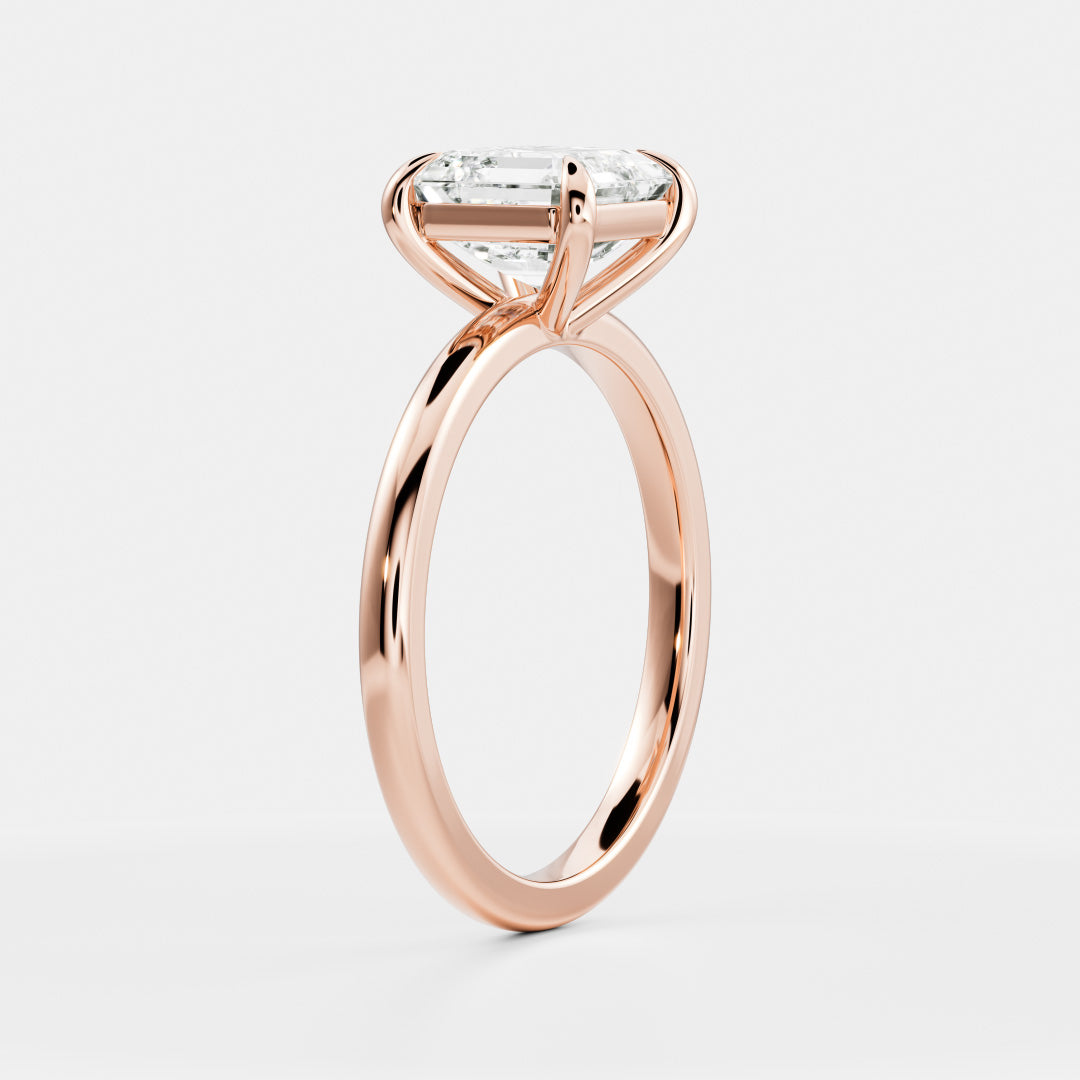 Solitaire- 1.15 CT Asscher Moissanite Engagement RingSolitaire- 1.15 CT Asscher Moissanite Engagement Ring - On model