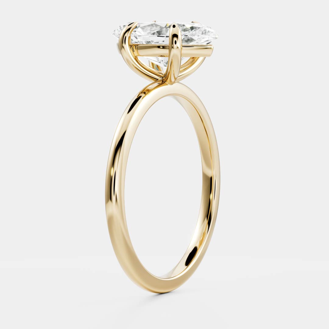 Solitaire- 1.5 CT Marquise Moissanite Engagement RingSolitaire- 1.5 CT Marquise Moissanite Engagement Ring - Front view